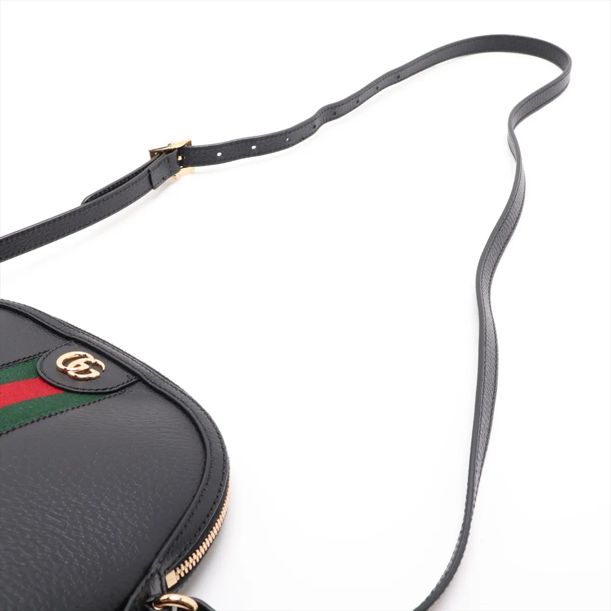 Ophidia Leather Shoulder Bag, Black, 719881 (Outlet) — view 5