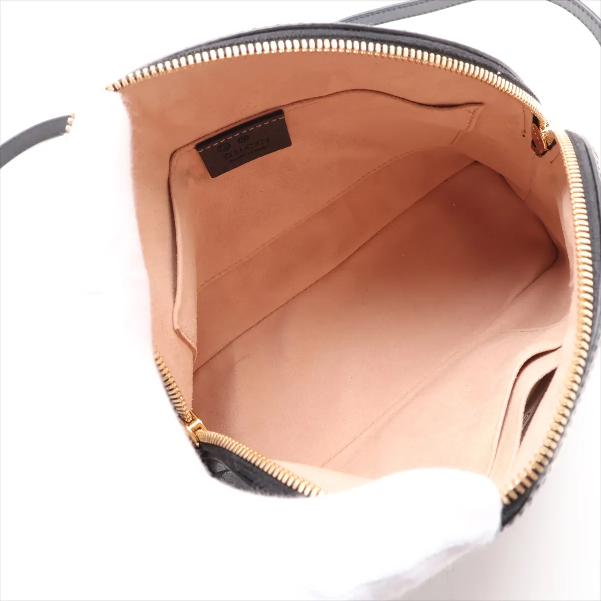 Ophidia Leather Shoulder Bag, Black, 719881 (Outlet) — view 6