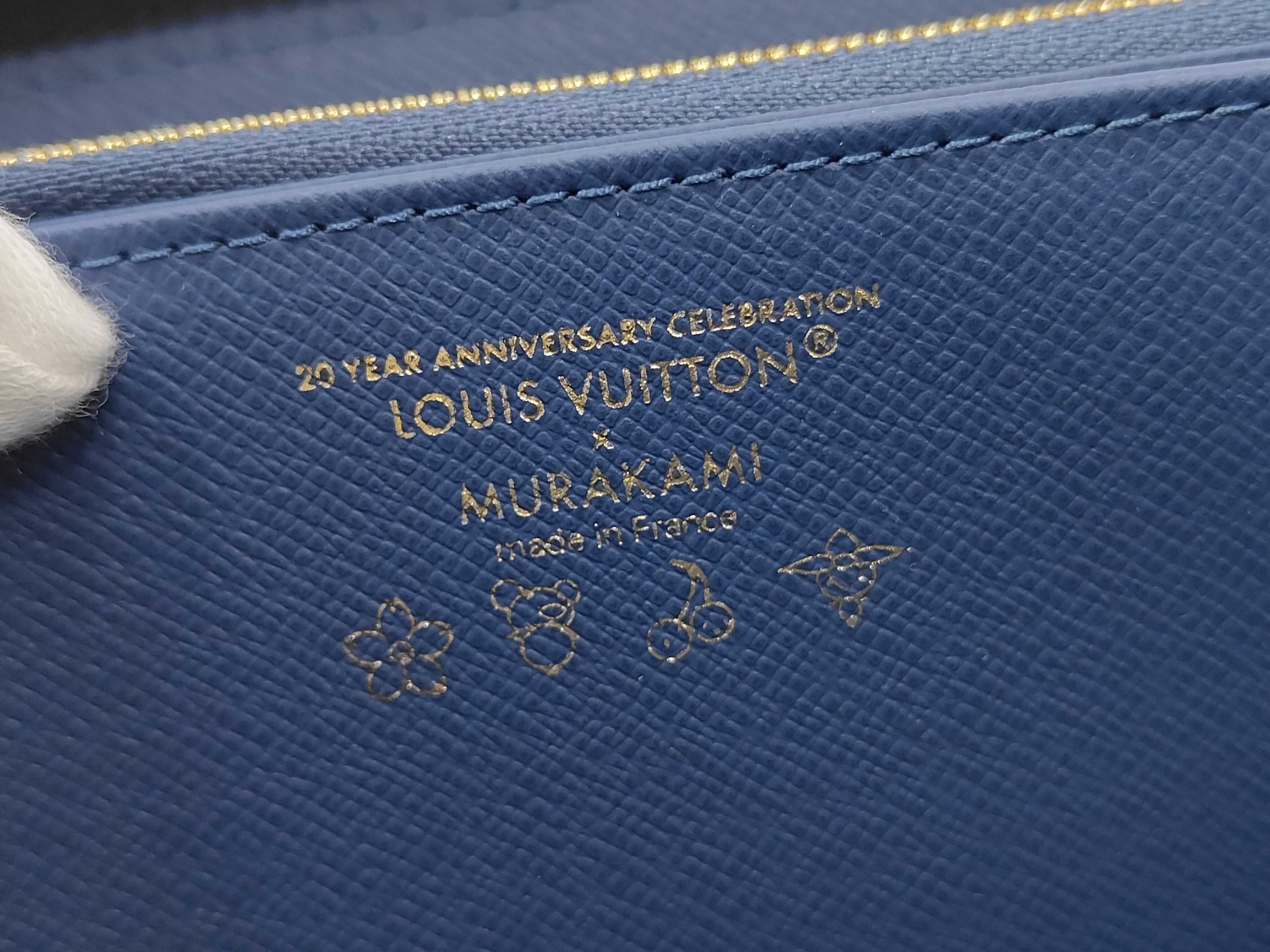 Monogram M23161 Takashi Murakami Denim Cherry Zippy Wallet — view 8