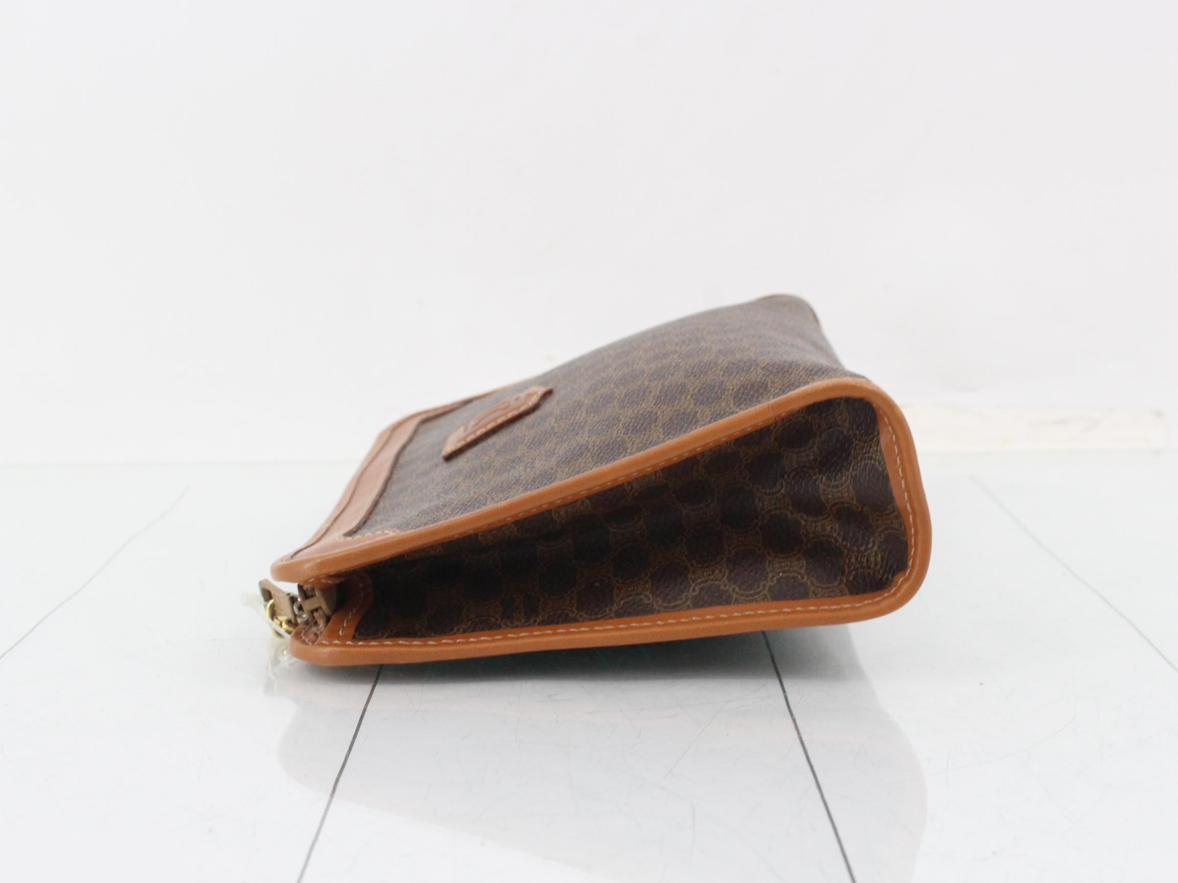 Macadam Clutch Bag, PVC/Leather, Brown — view 4