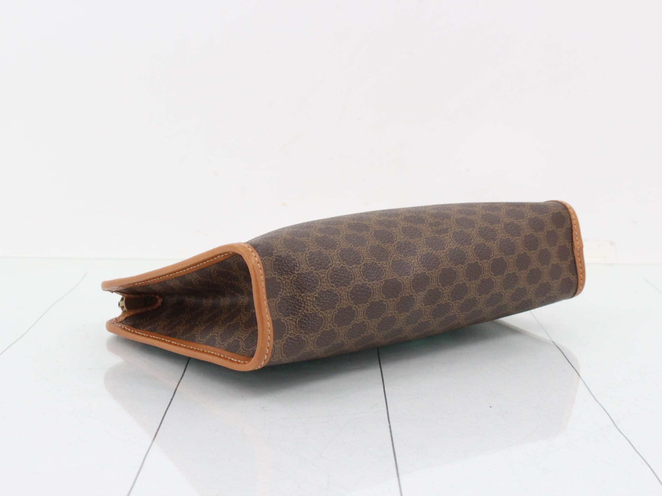 Macadam Clutch Bag, PVC/Leather, Brown — view 5