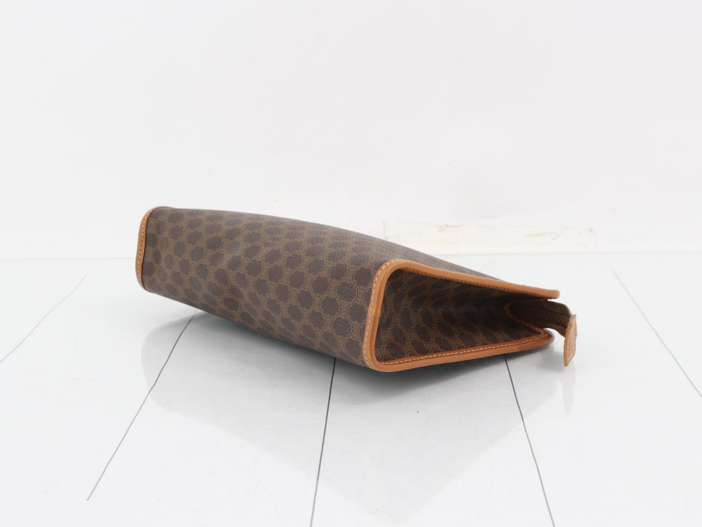 Macadam Clutch Bag, PVC/Leather, Brown — view 6