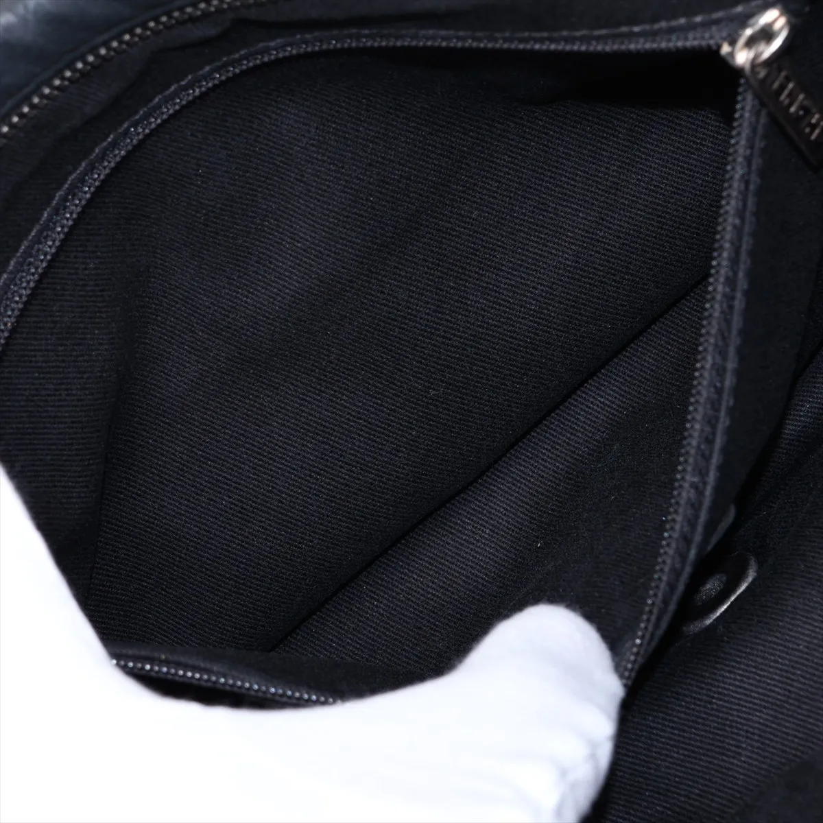 Matelassé Coated Leather x Leather Chain Shoulder Bag, Black, Gunmetal Hardware, 15483772, Serial Number 15 — view 8