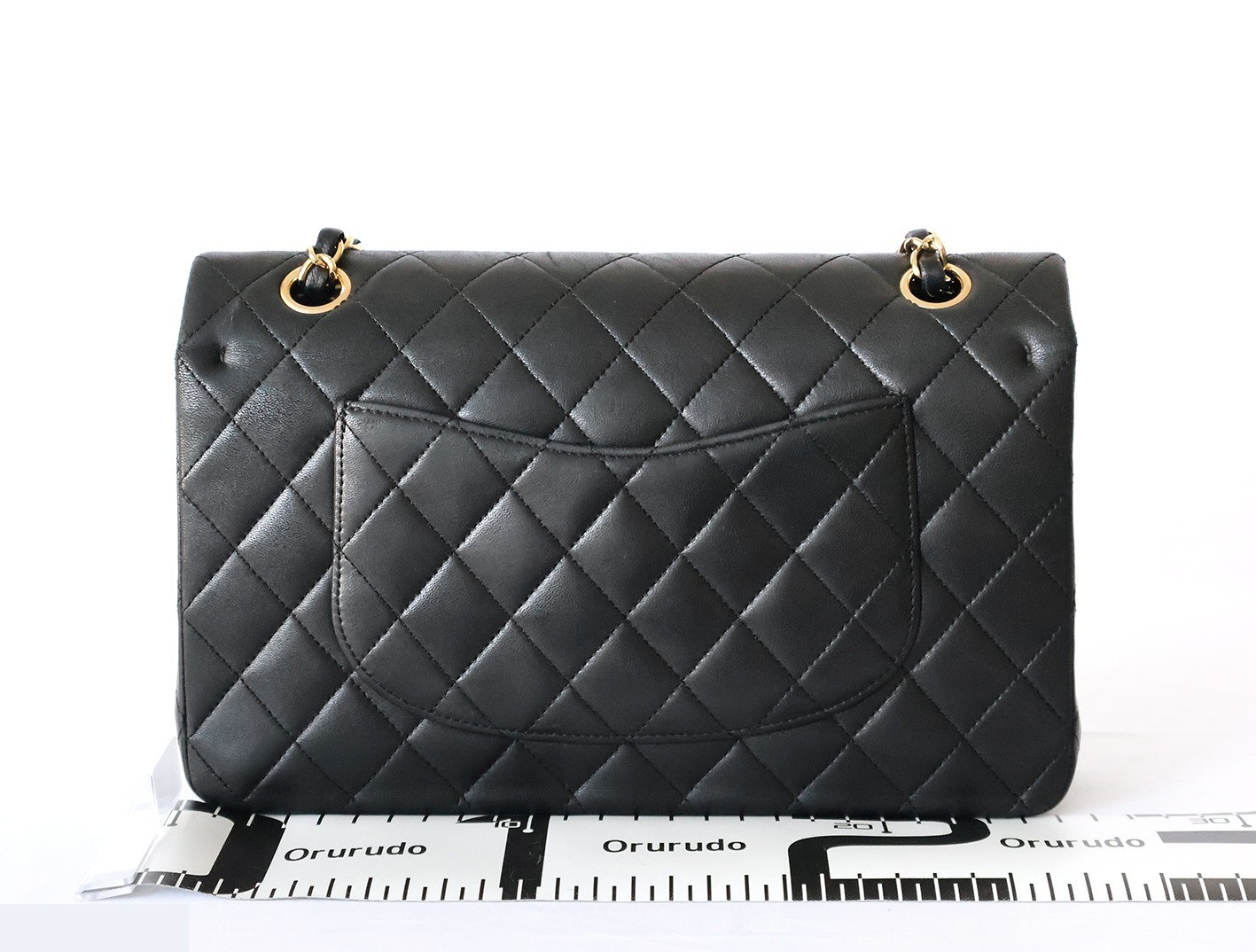 Matelassé 25 Lambskin Double Flap Double Chain Shoulder Bag, Black — view 2