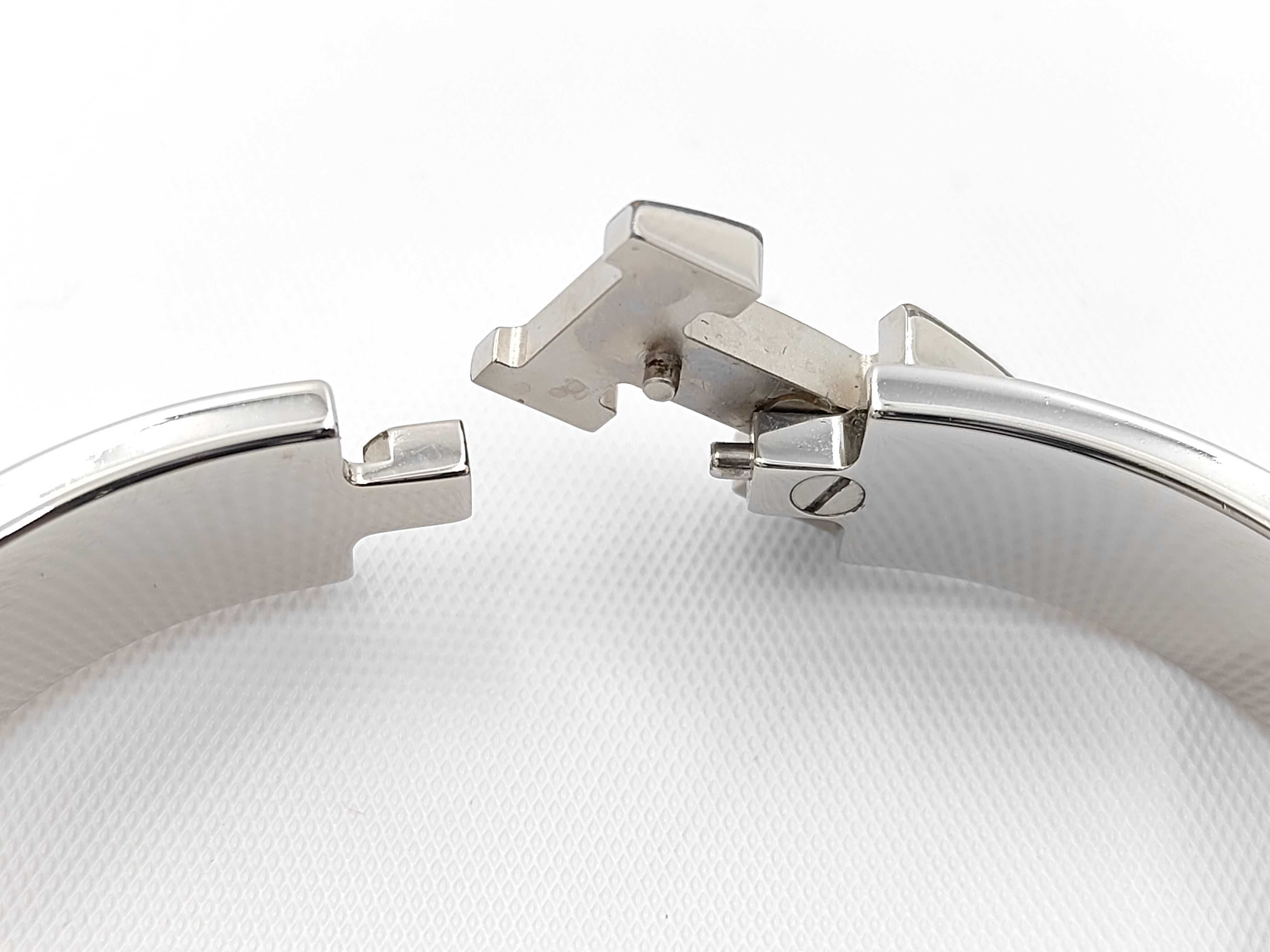 Orange Silver Hardware Click H Bracelet/Bangle — view 2