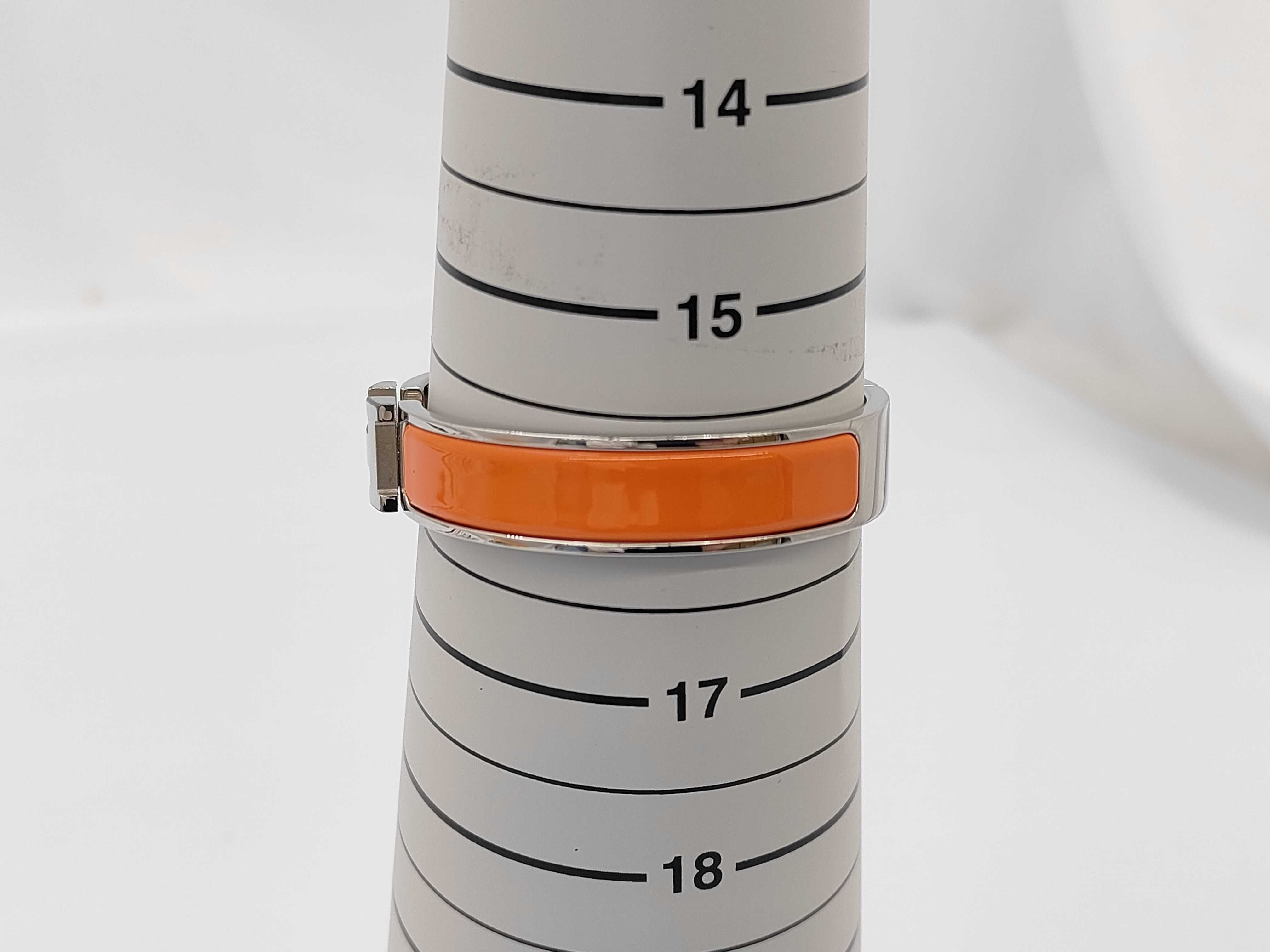 Orange Silver Hardware Click H Bracelet/Bangle — view 4