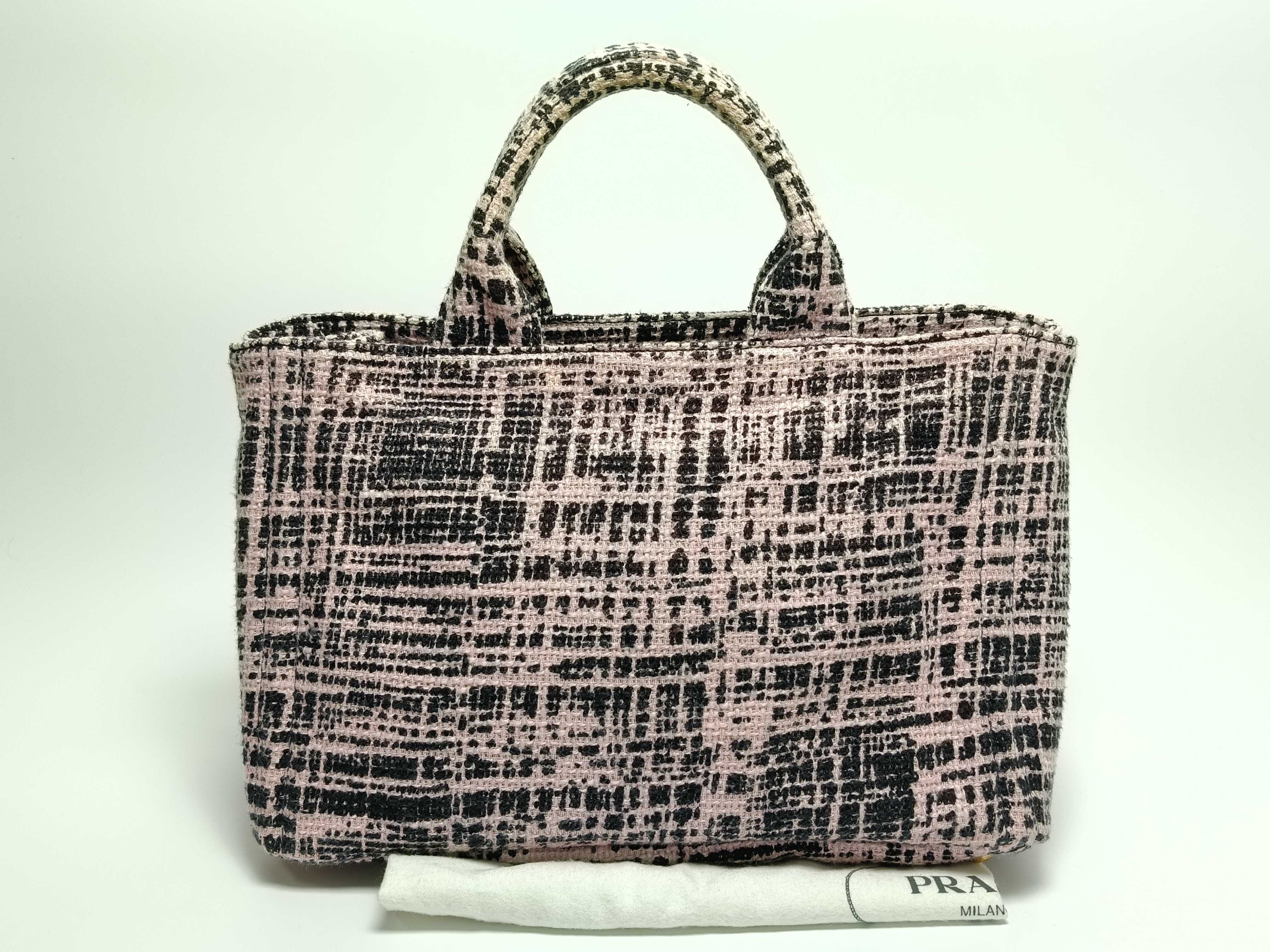 DU- Canapa Tweed Tote Bag Pink BN1877 Tote Bag