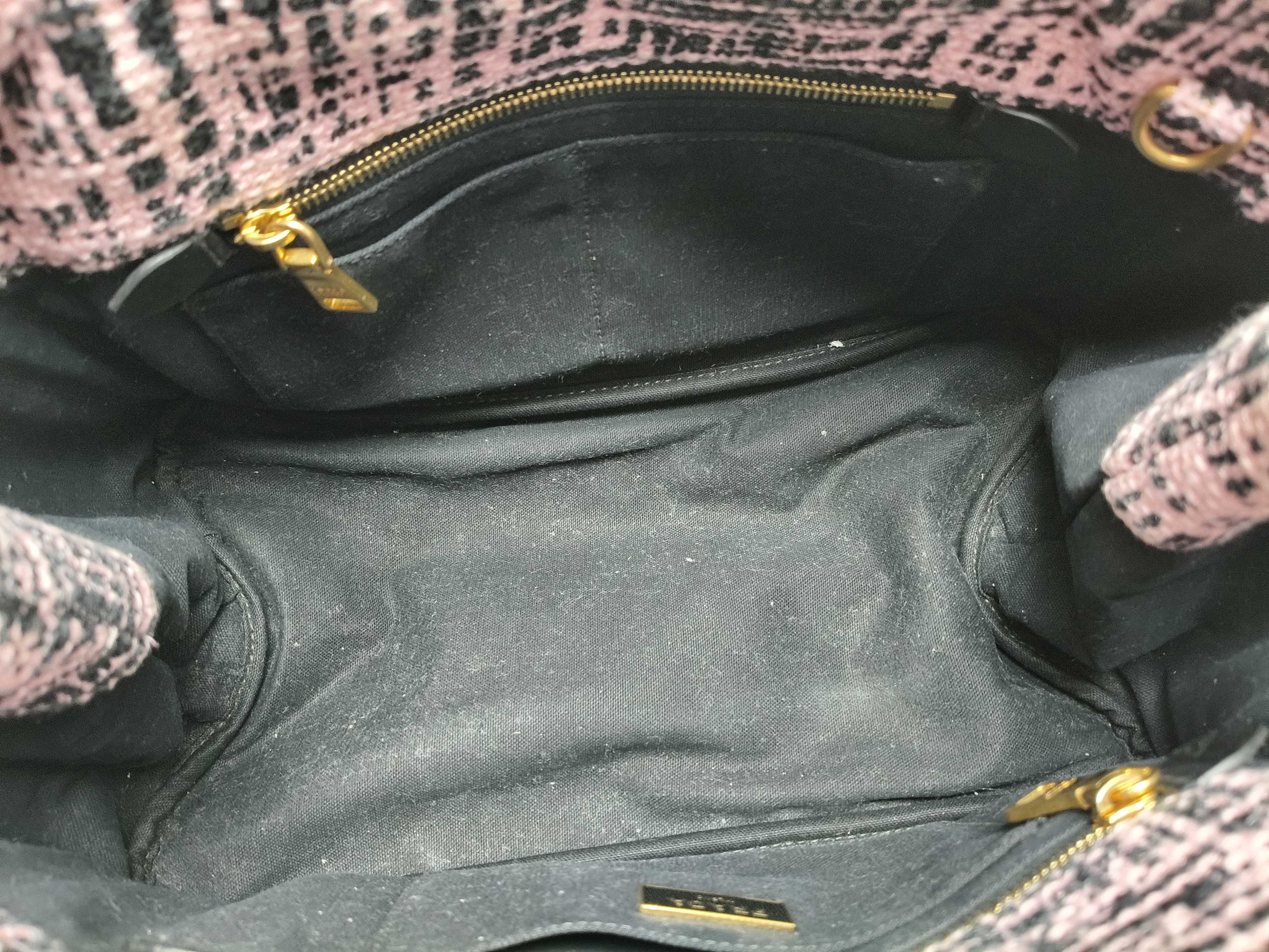 DU- Canapa Tweed Tote Bag Pink BN1877 Tote Bag — view 9