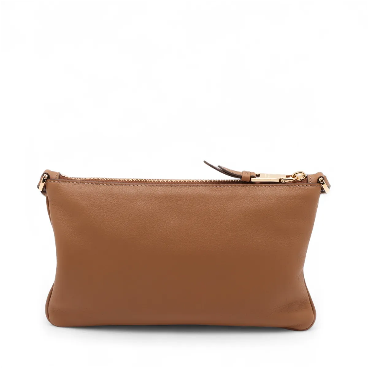 Soft Grain Leather Shoulder Bag Brown 1BC238 — view 2