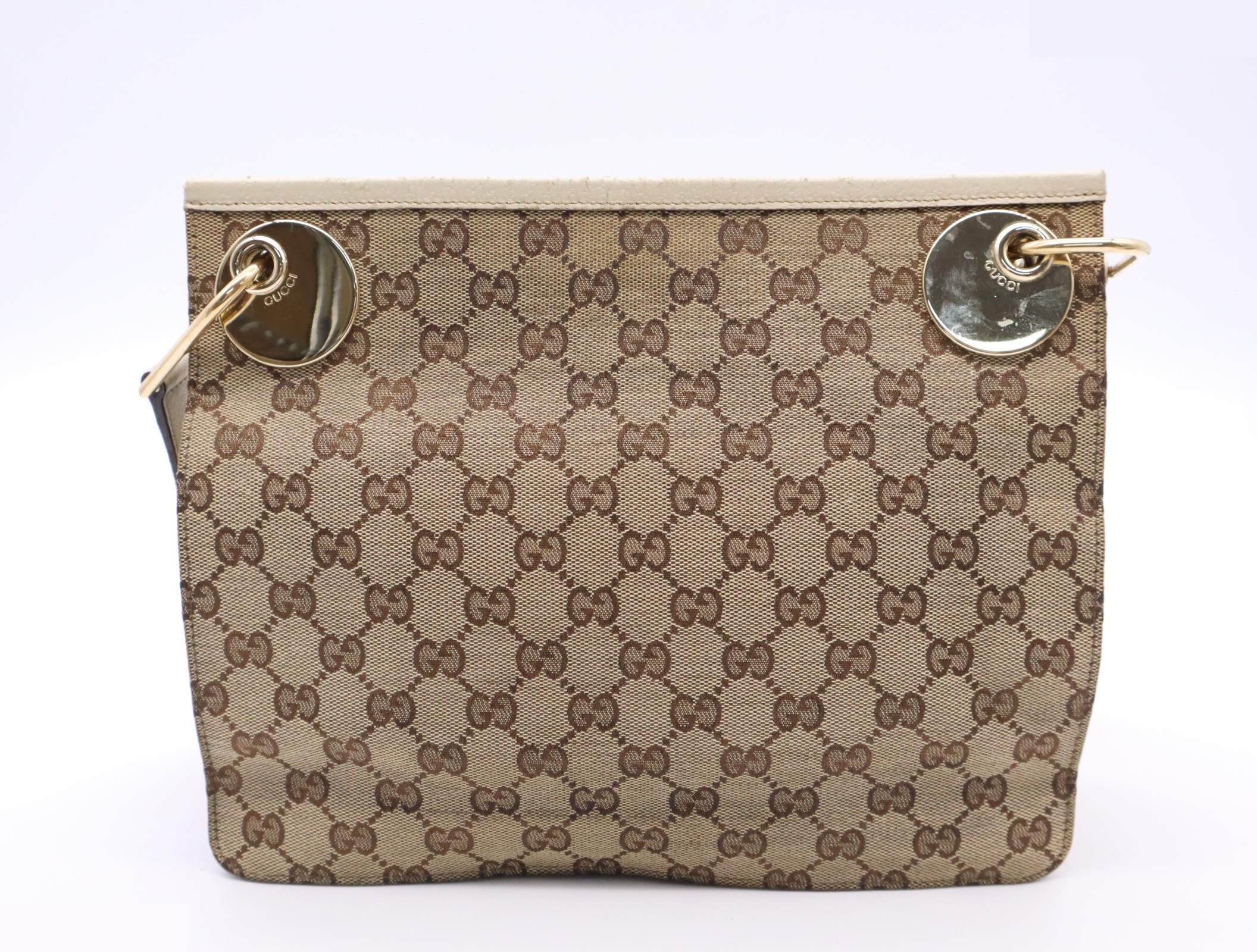 Shoulder bag, ivory, silver hardware — view 2