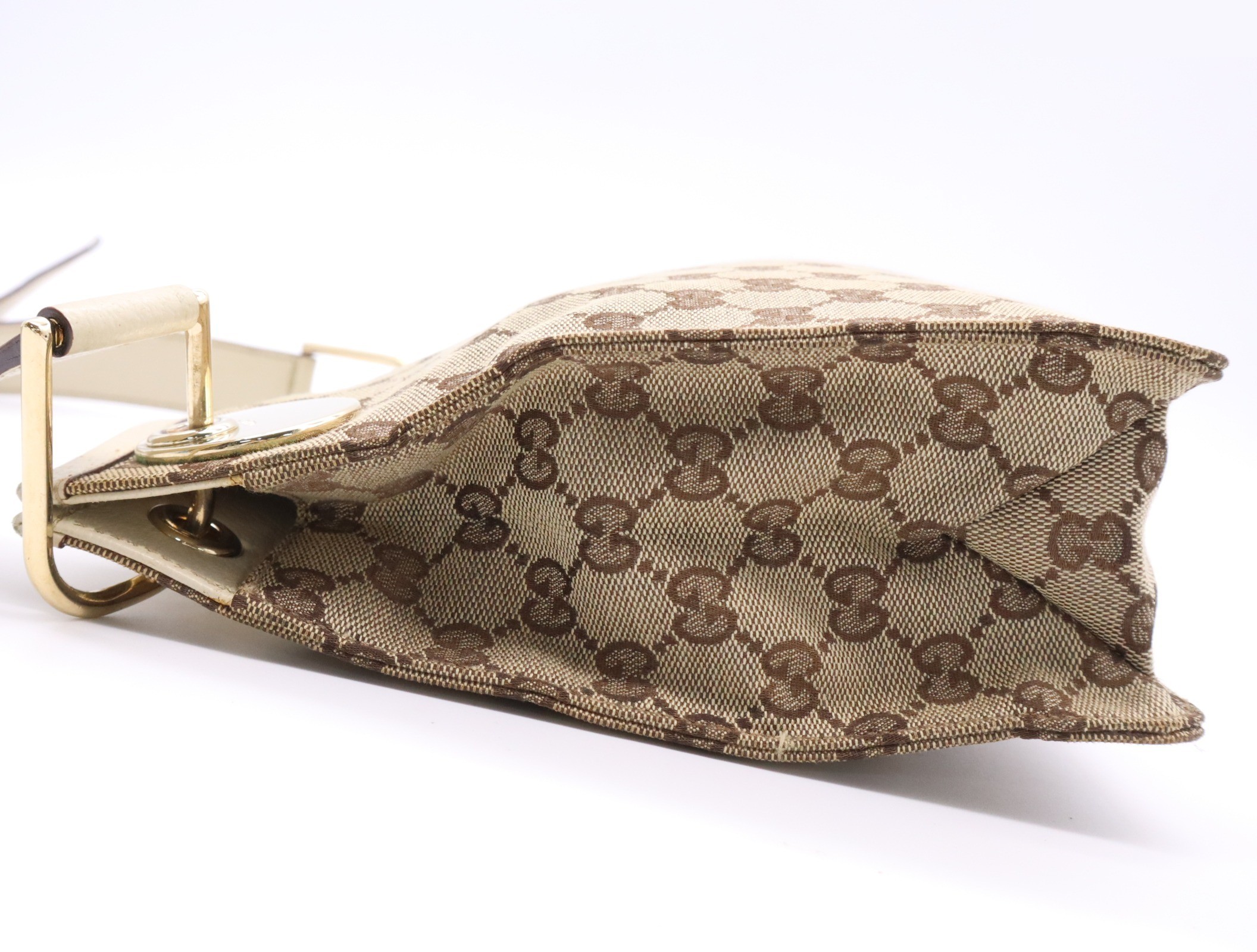 Shoulder bag, ivory, silver hardware — view 3