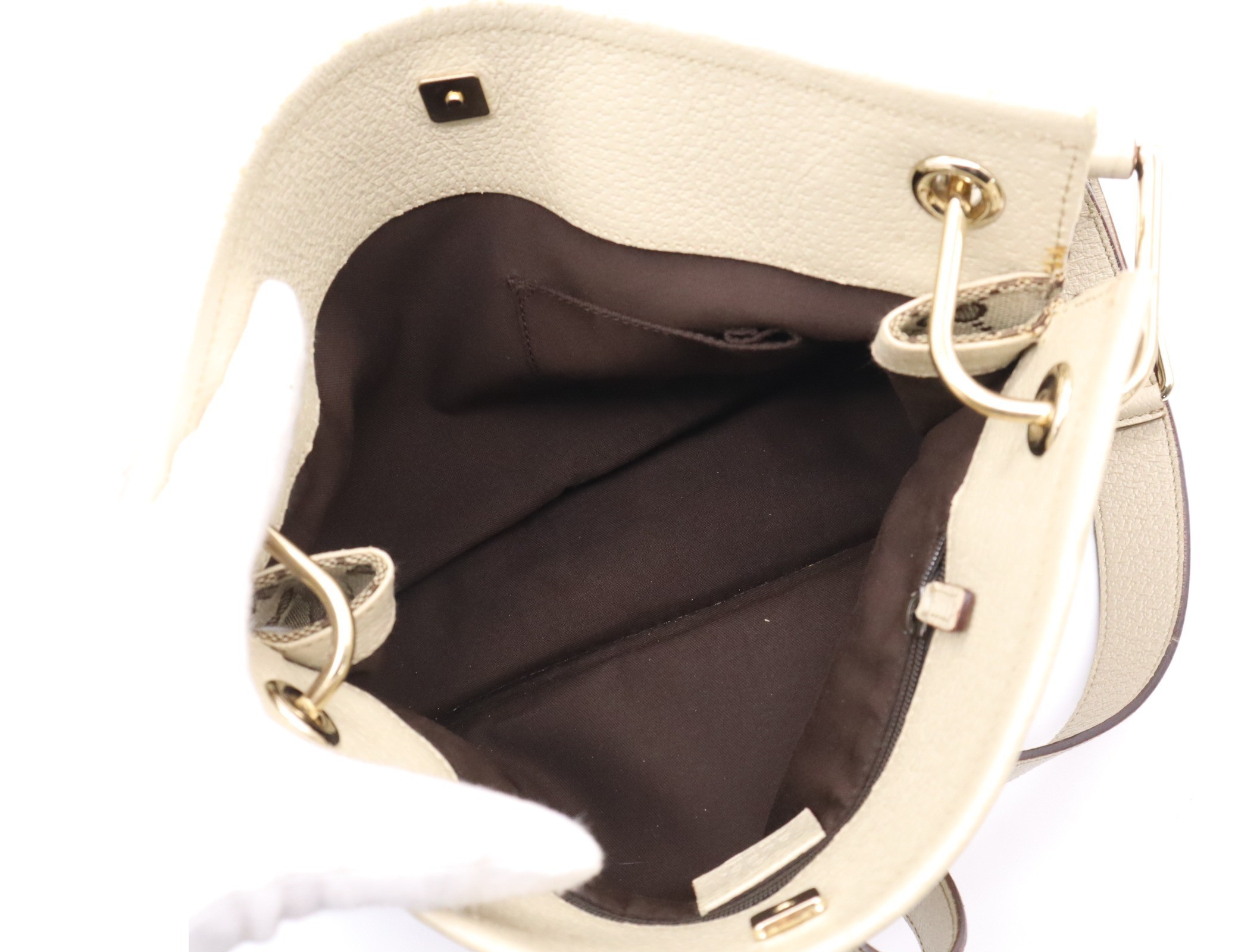 Shoulder bag, ivory, silver hardware — view 7
