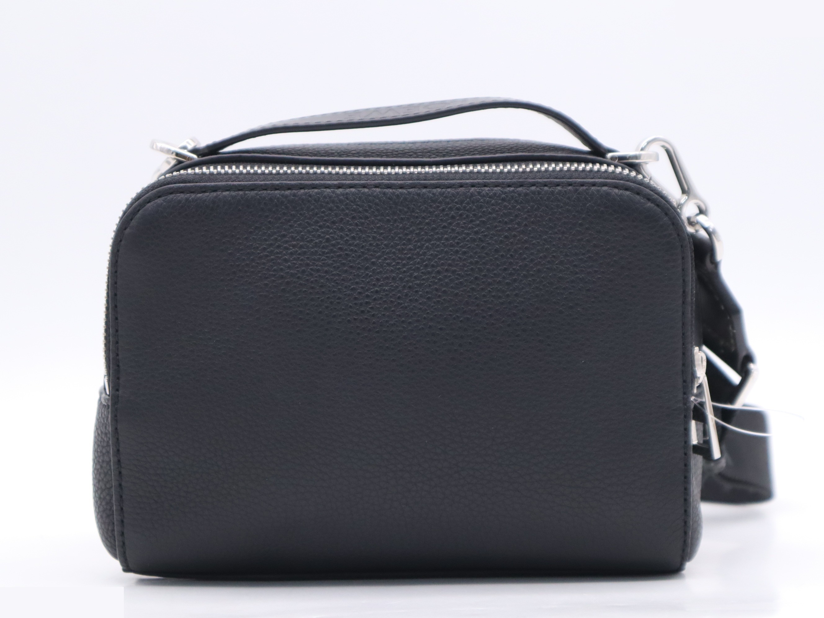 Soft Grain Calf Leather 2-Way Camera Bag, Black, with Shoulder Strap — view 2