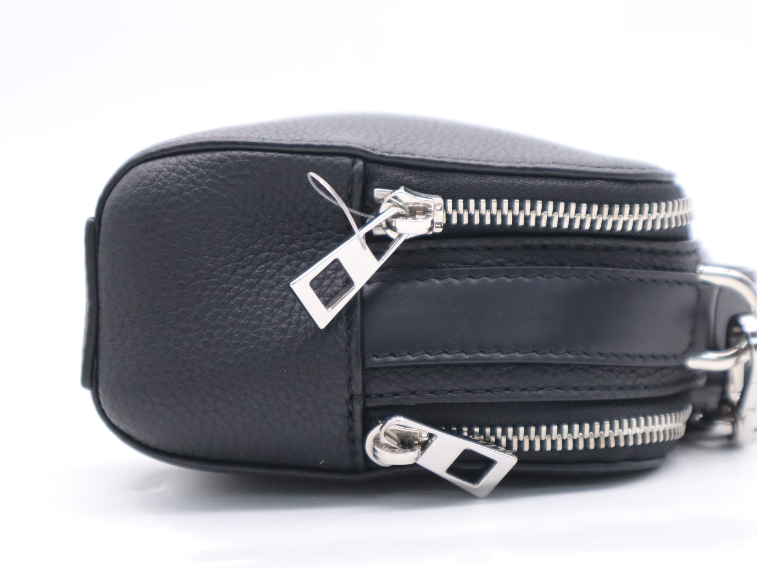 Soft Grain Calf Leather 2-Way Camera Bag, Black, with Shoulder Strap — view 5