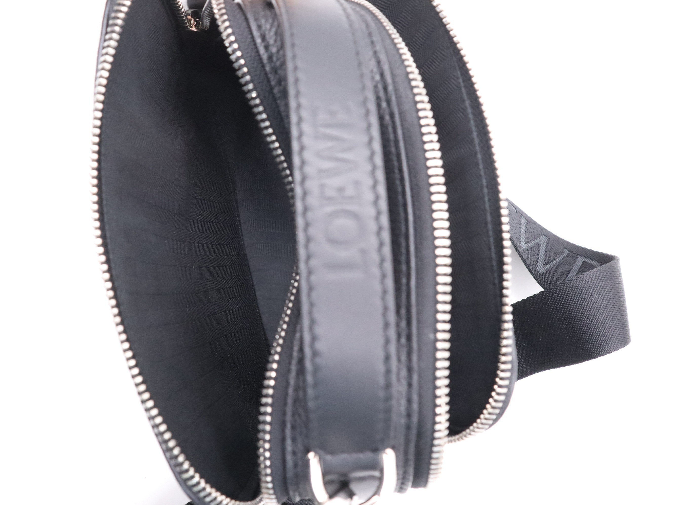 Soft Grain Calf Leather 2-Way Camera Bag, Black, with Shoulder Strap — view 7