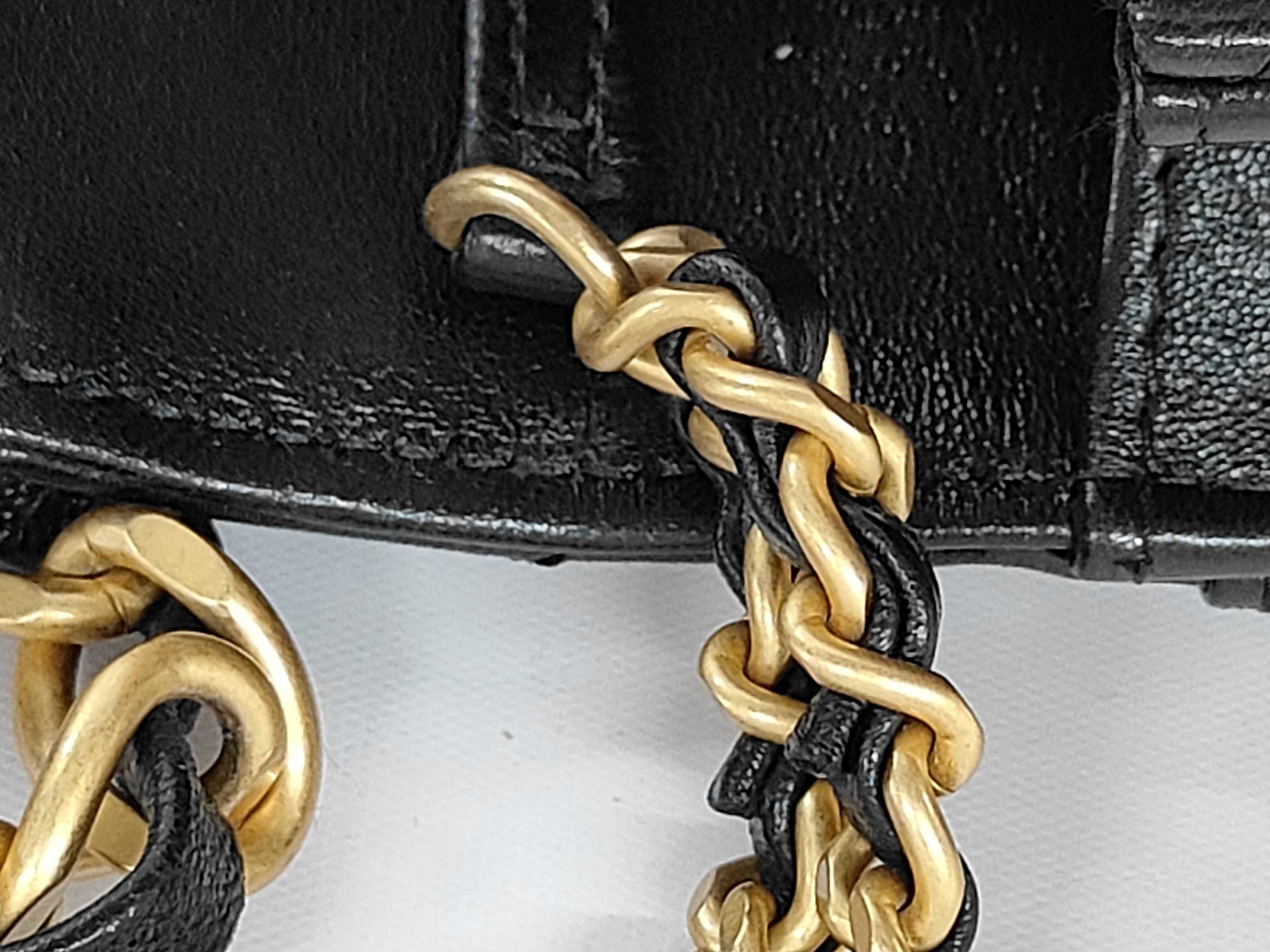 Matelassé Chain Wallet, Black Lambskin, Camellia Charm, Gold Hardware, Shoulder Bag — view 5