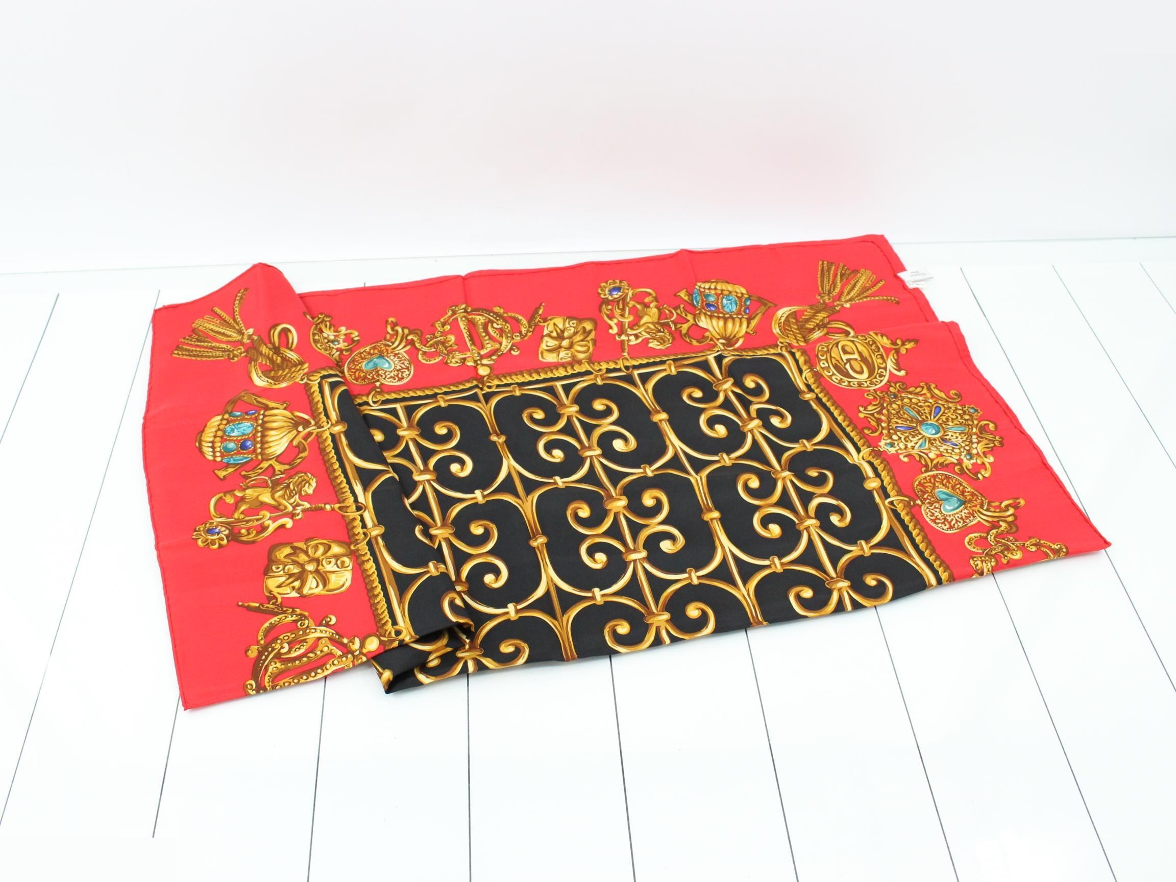 silk scarf, red — view 3