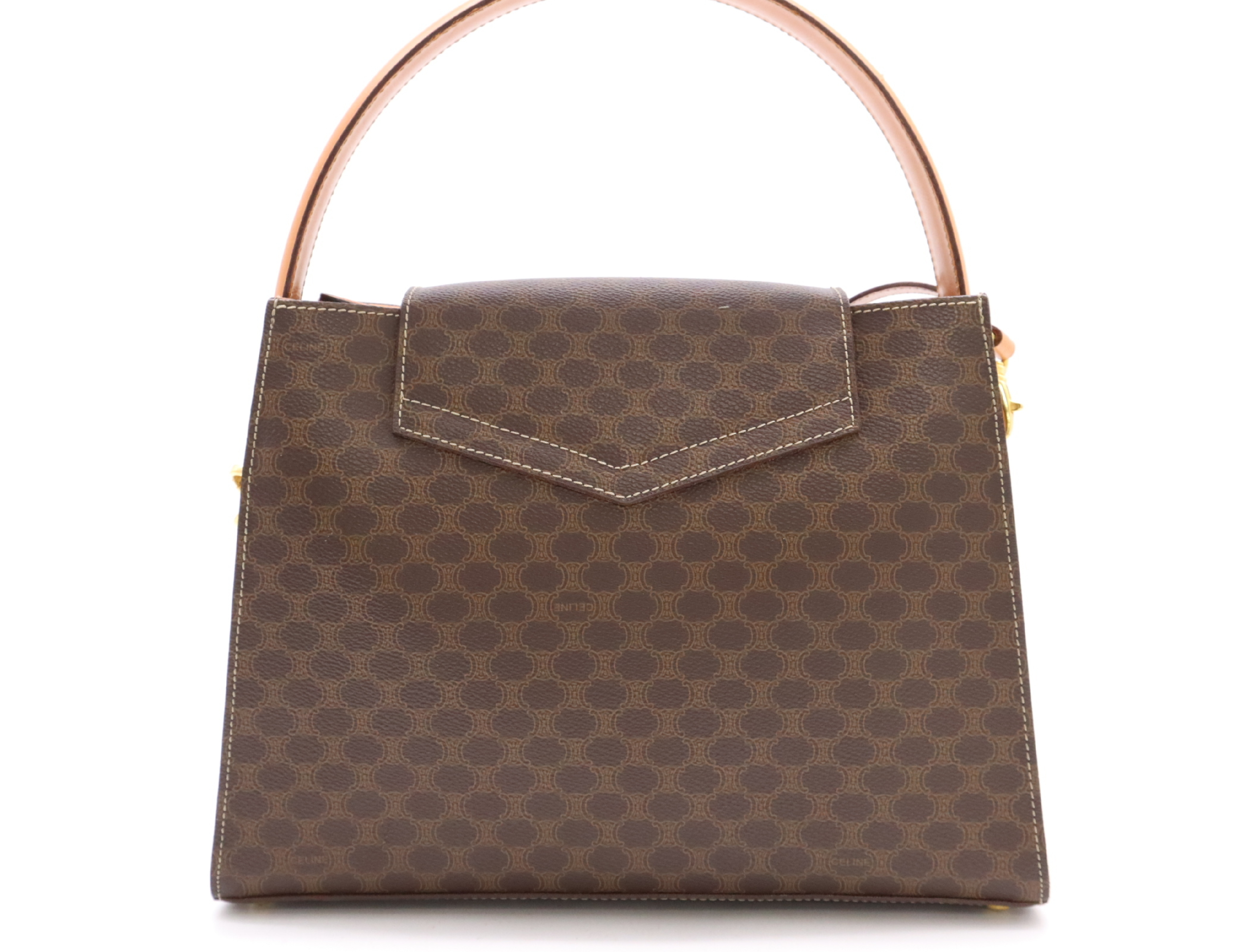 PVC Leather Macadam 2way Handbag Brown GD Hardware with Shoulder Strap Handbag — view 2