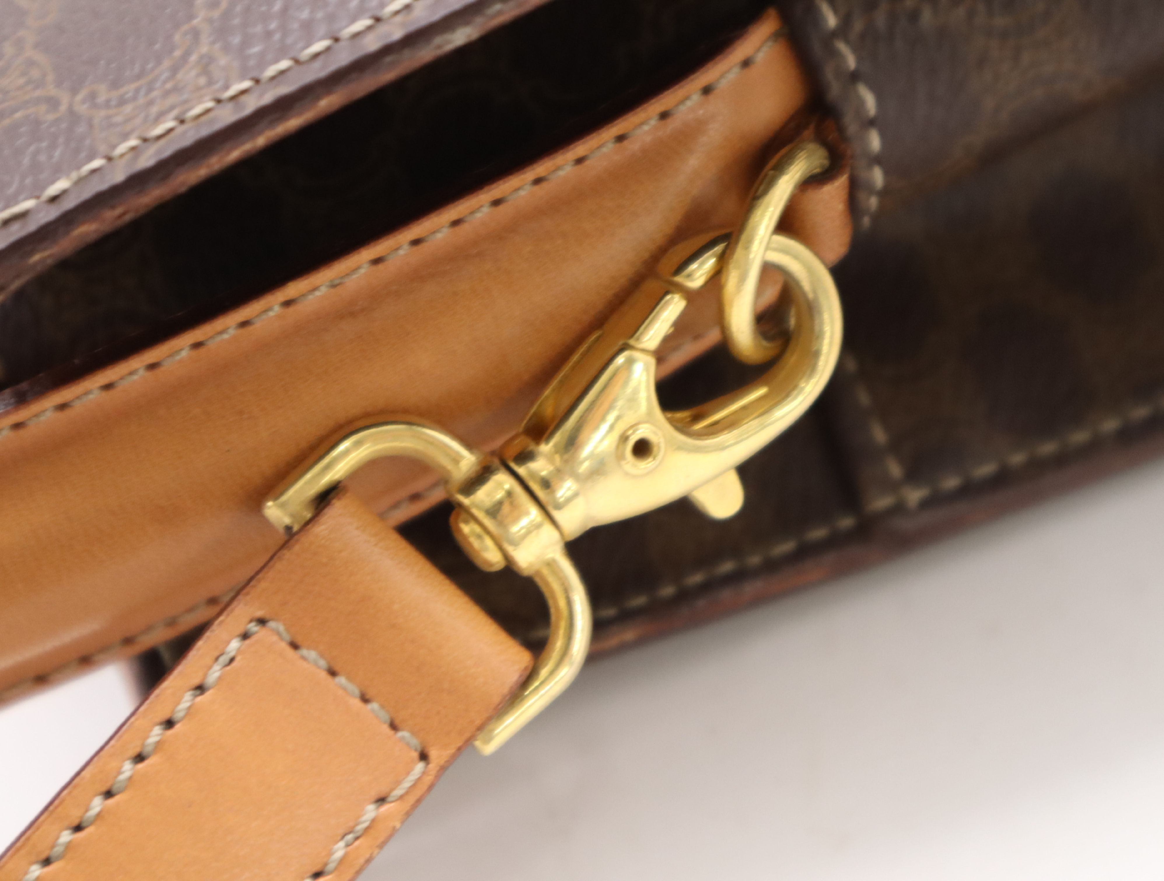 PVC Leather Macadam 2way Handbag Brown GD Hardware with Shoulder Strap Handbag — view 11