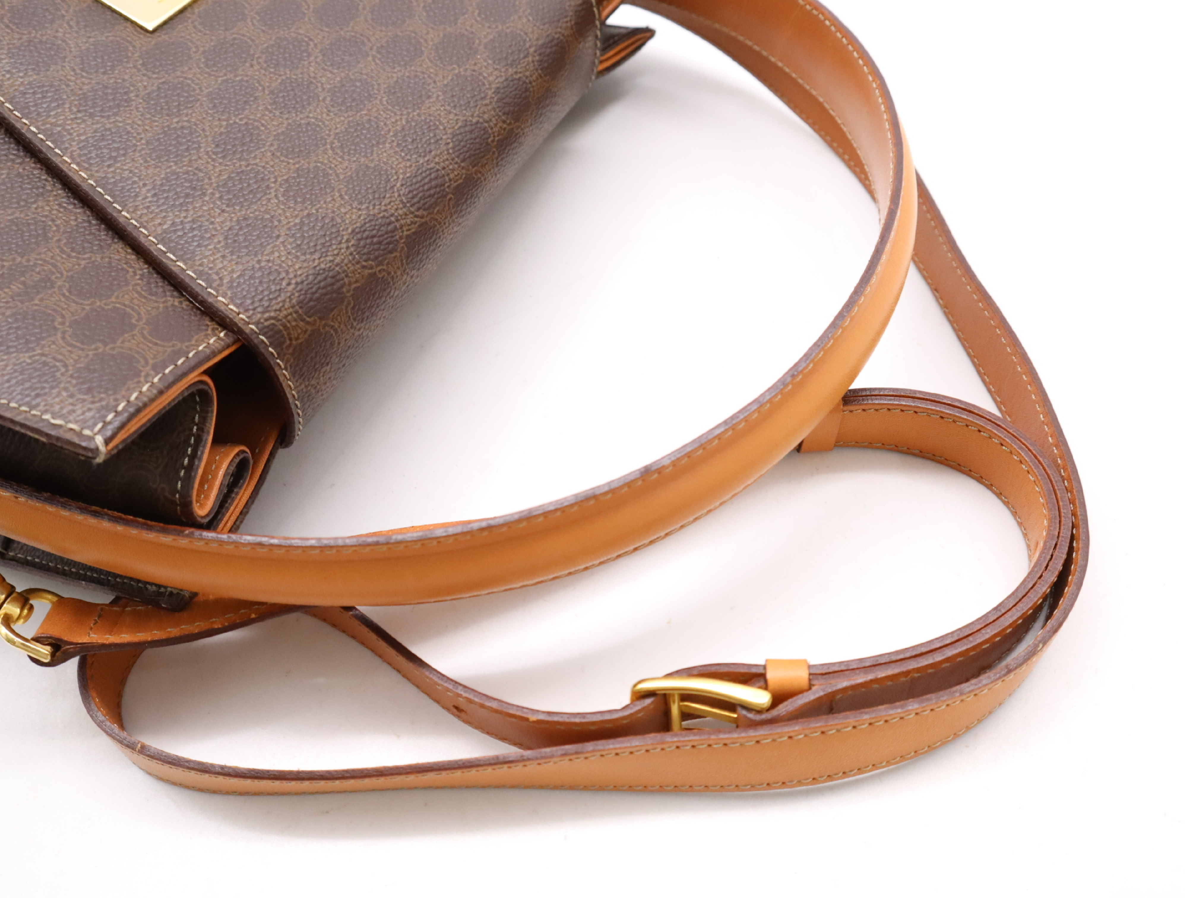 PVC Leather Macadam 2way Handbag Brown GD Hardware with Shoulder Strap Handbag — view 12
