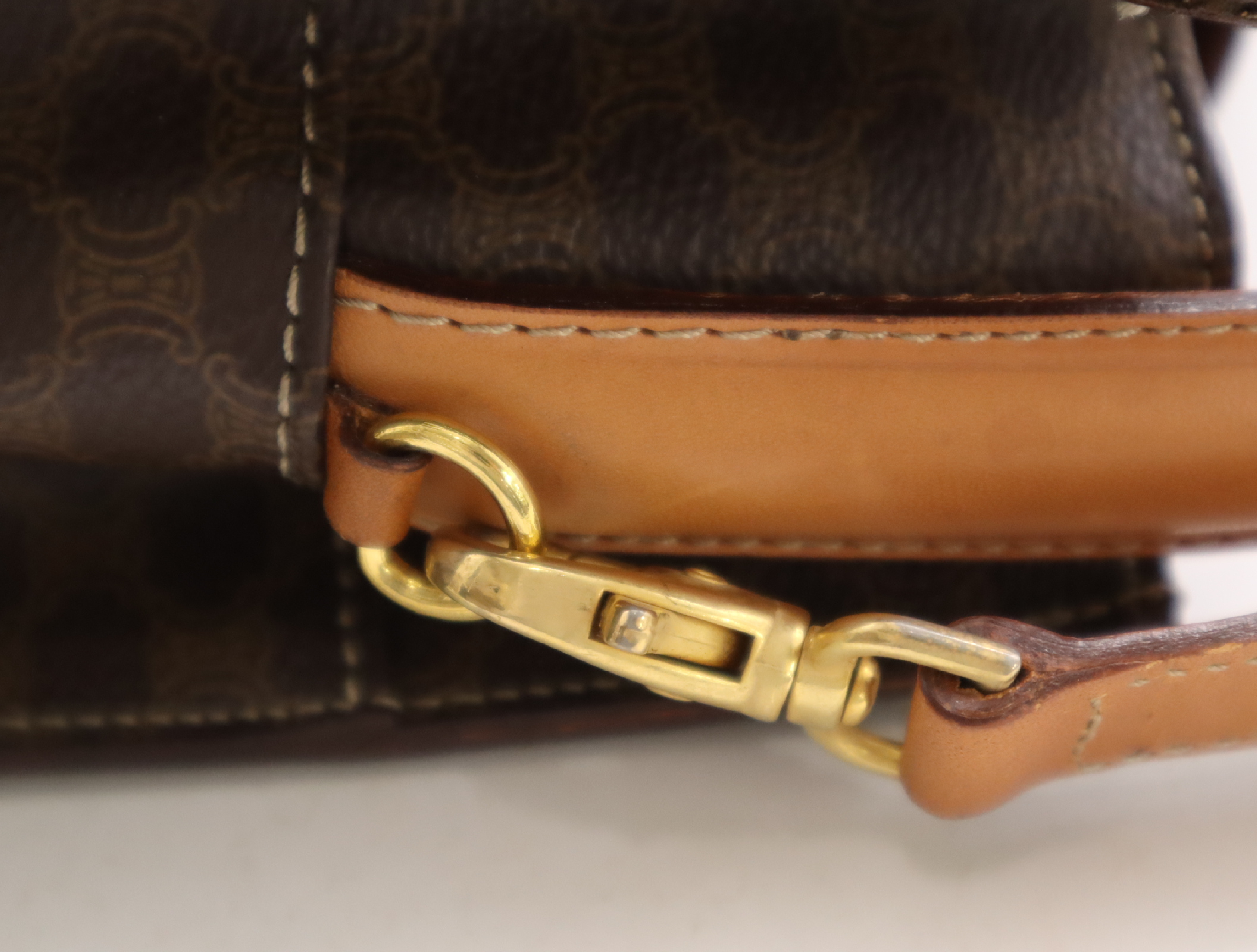 PVC Leather Macadam 2way Handbag Brown GD Hardware with Shoulder Strap Handbag — view 8