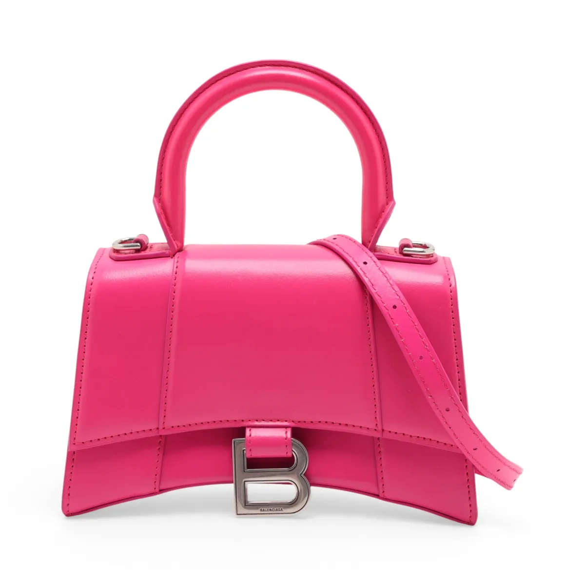 Hourglass XS 592833 Leather 2-Way Handbag Pink