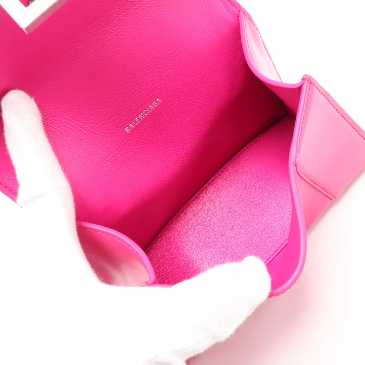 Hourglass XS 592833 Leather 2-Way Handbag Pink — view 8