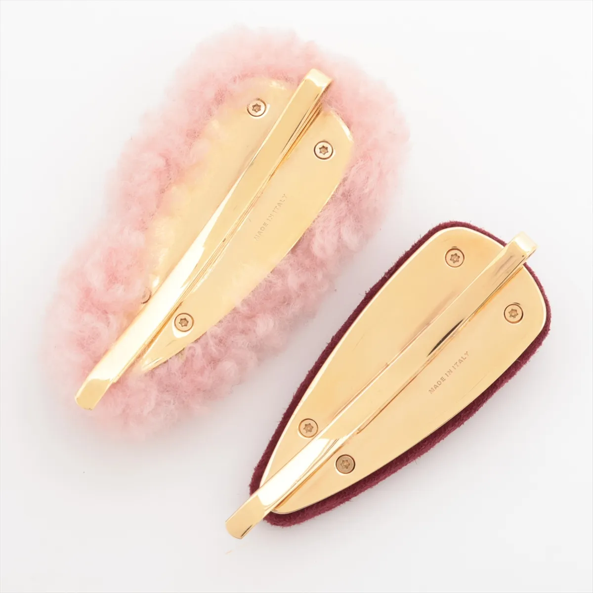 Logo Hair Clip GP x Fabric Pink x Bordeaux — view 2