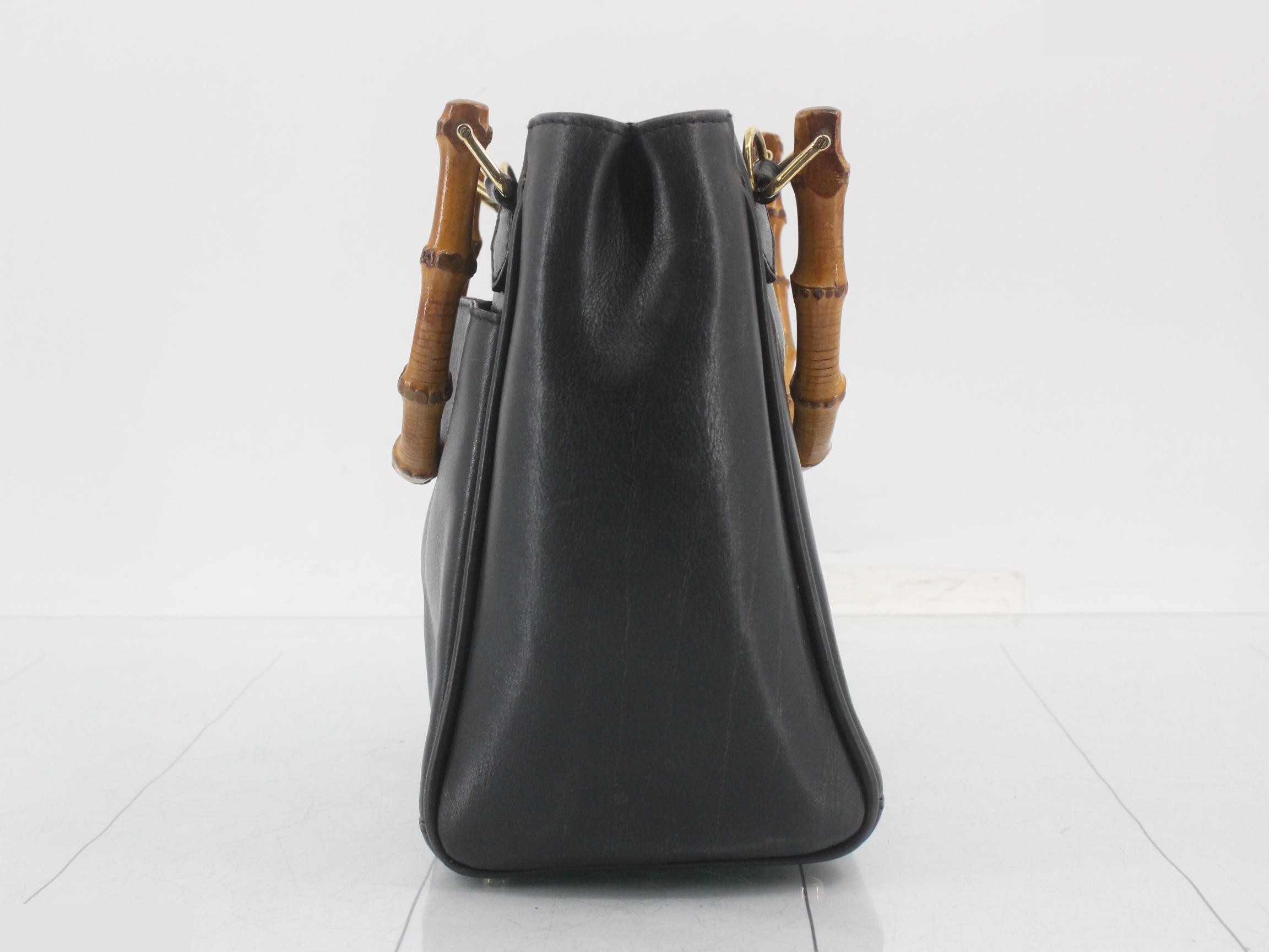 Bamboo handbag, black — view 3