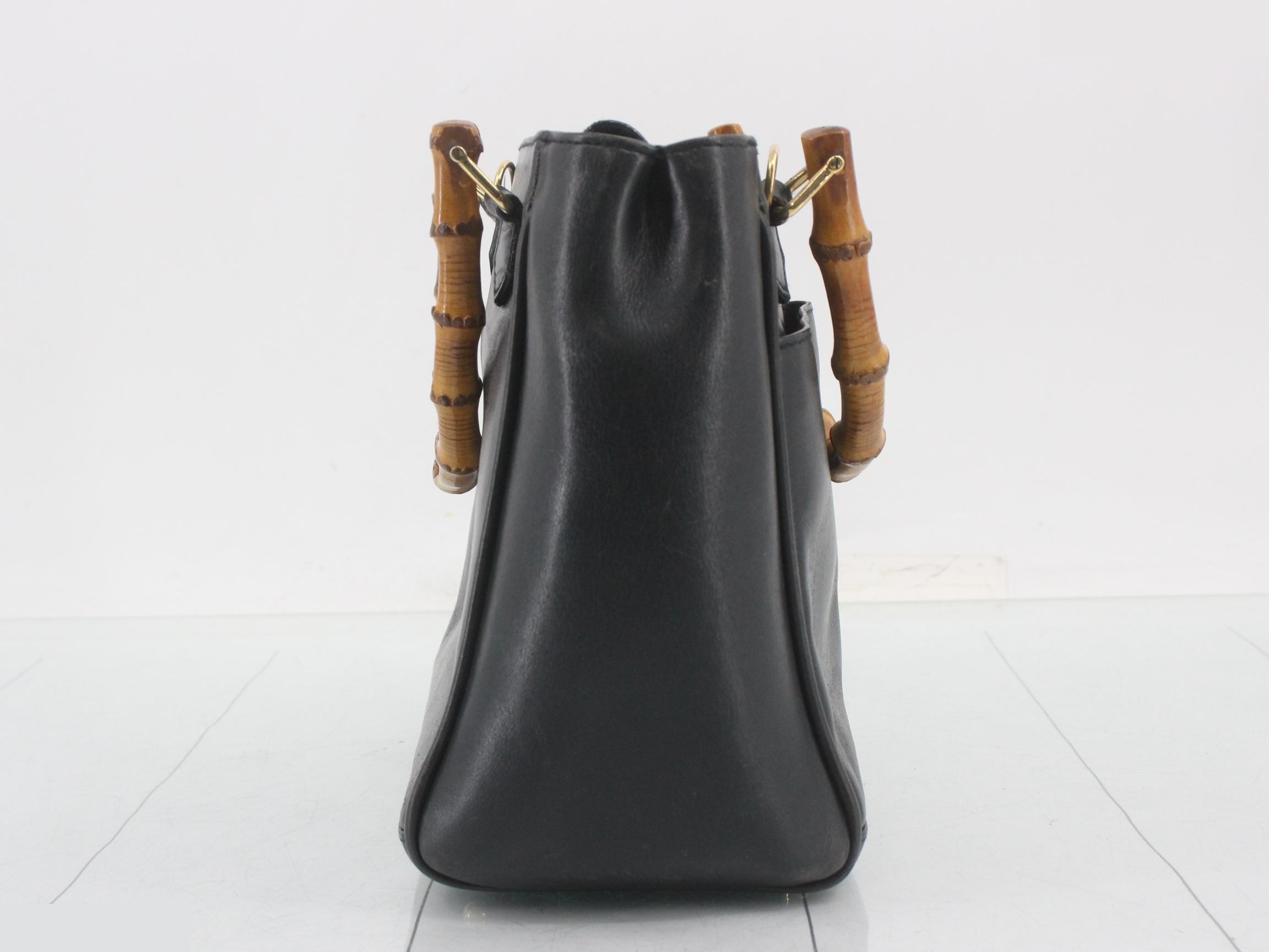 Bamboo handbag, black — view 4