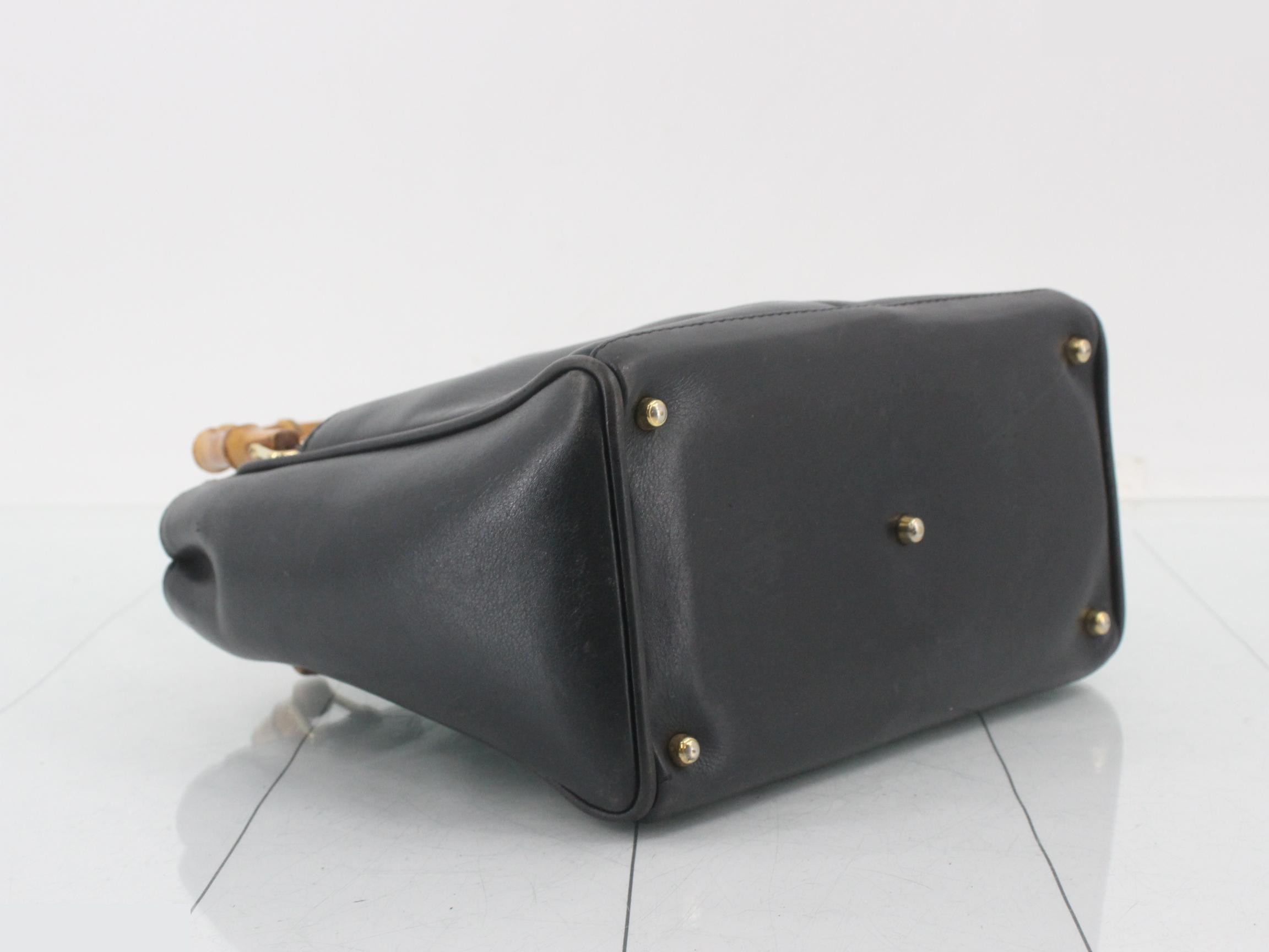 Bamboo handbag, black — view 5