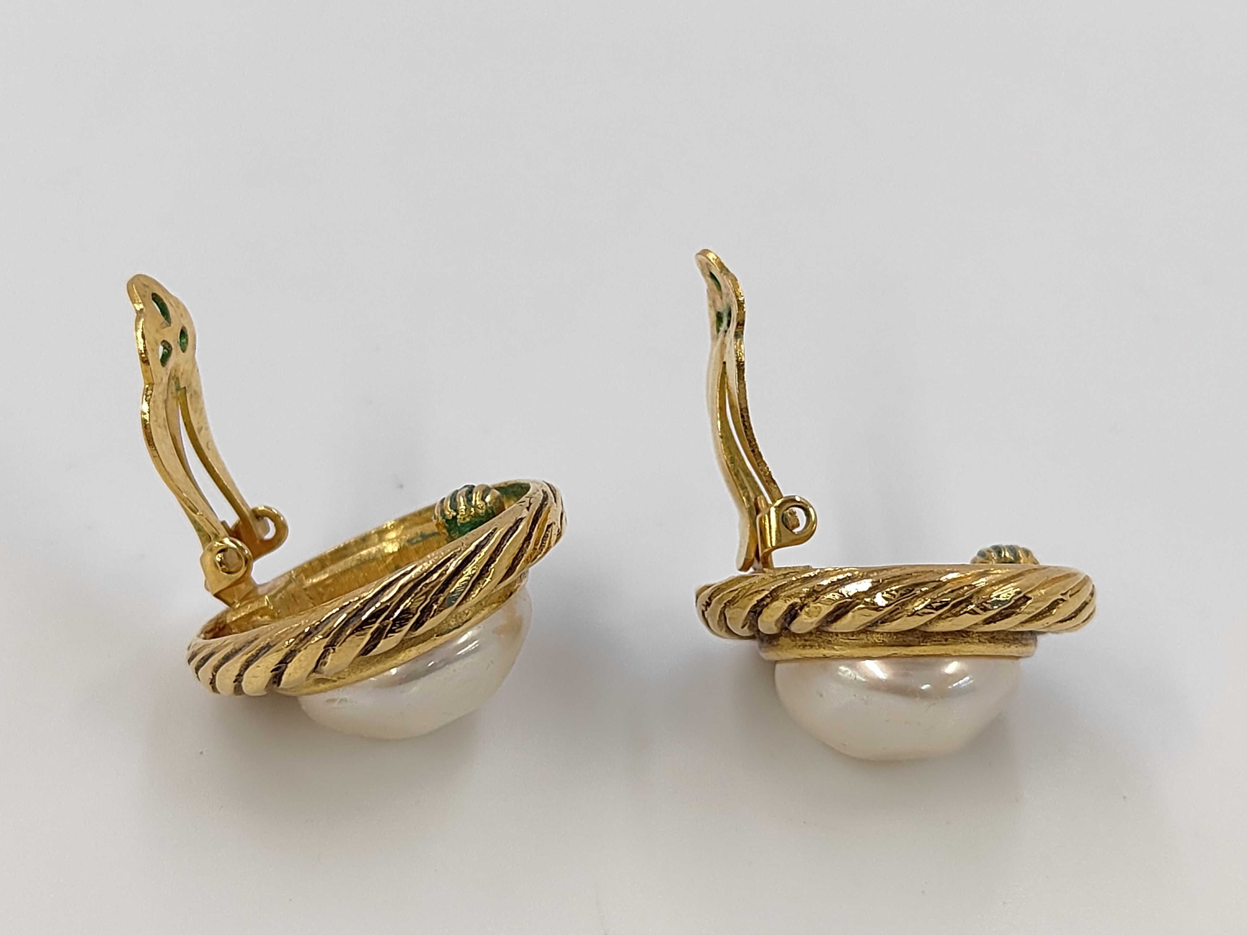 faux pearl earrings (one earring is missing the serial number plate) — view 3