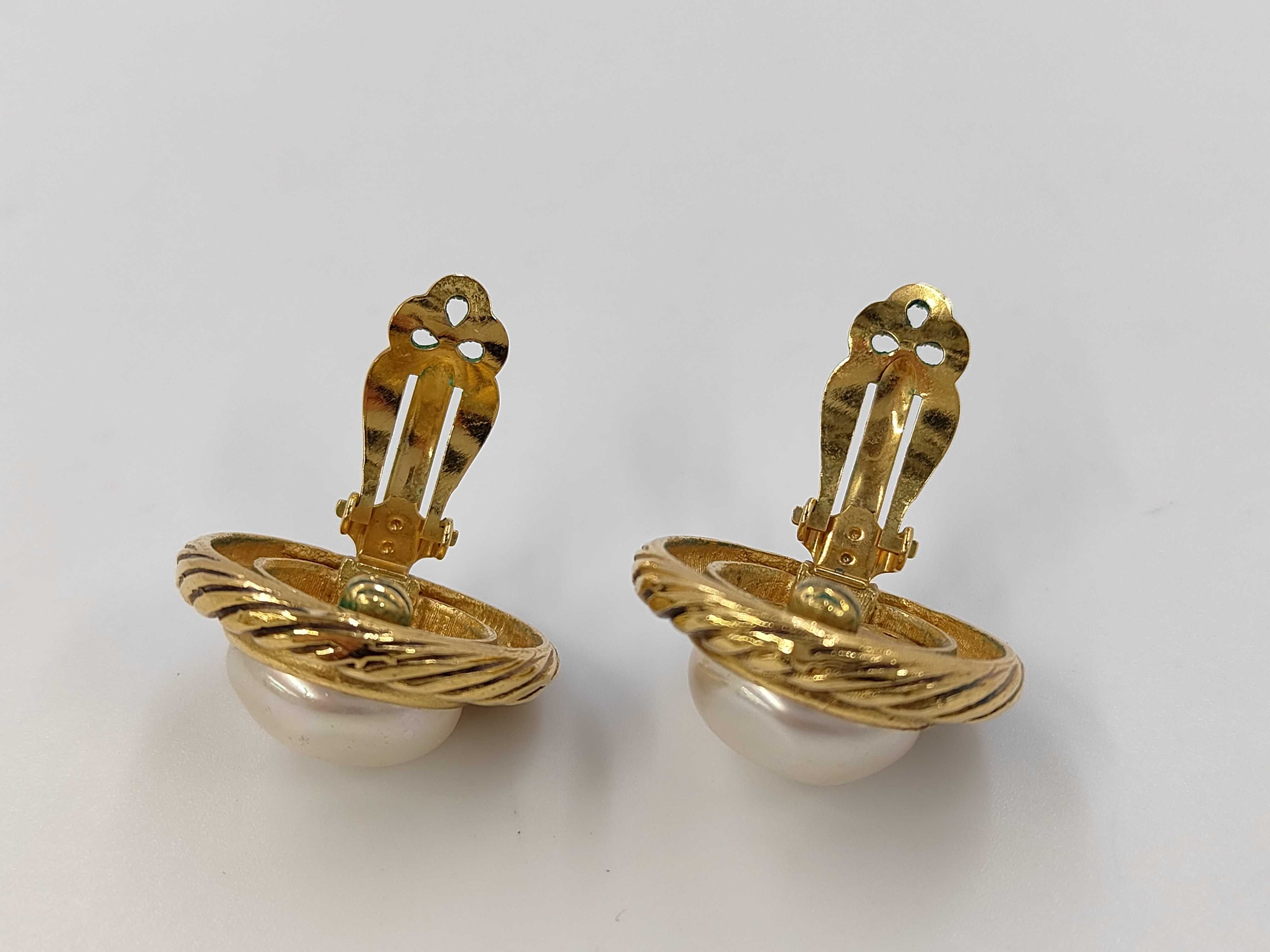 faux pearl earrings (one earring is missing the serial number plate) — view 4