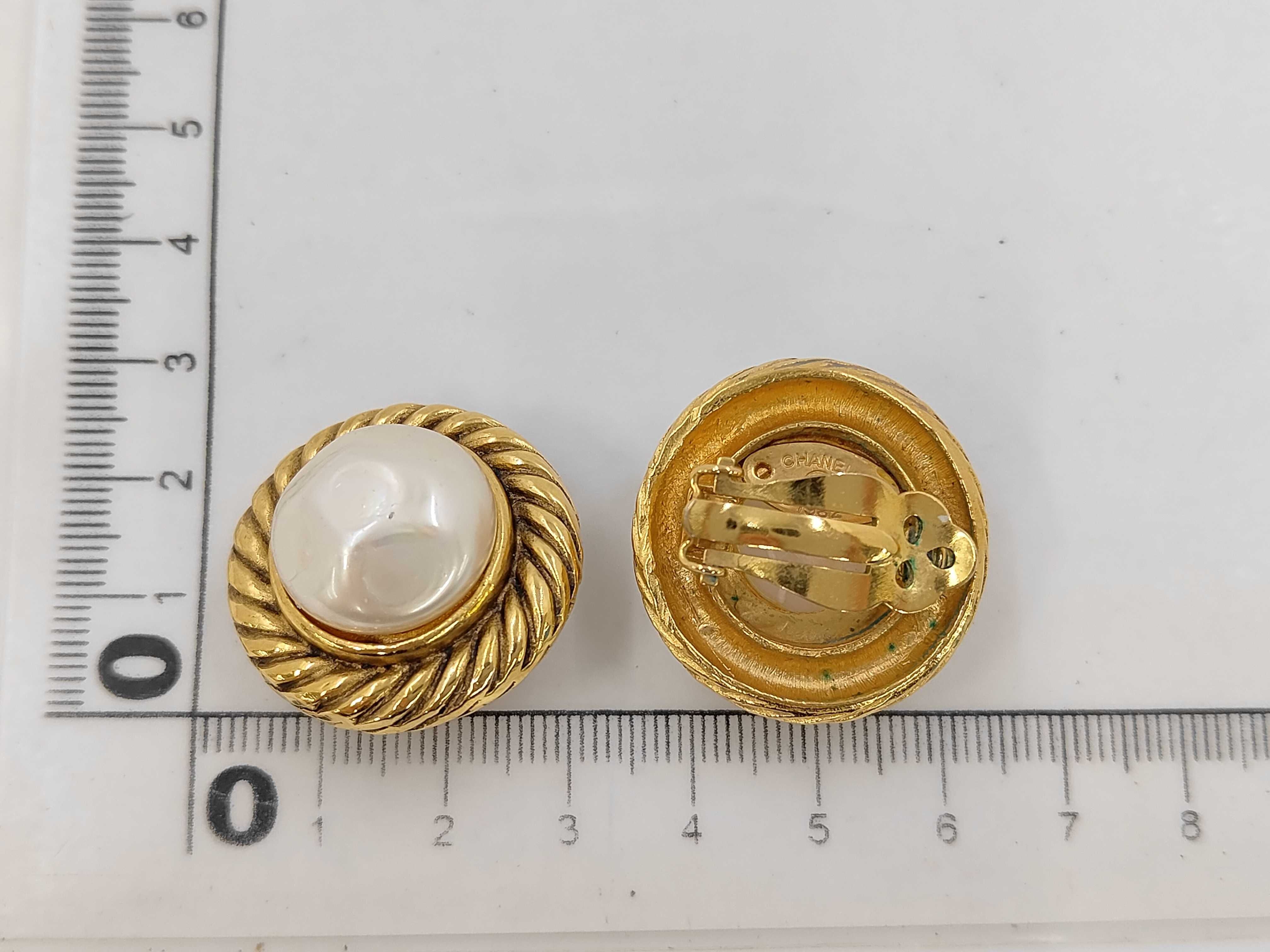 faux pearl earrings (one earring is missing the serial number plate) — view 6