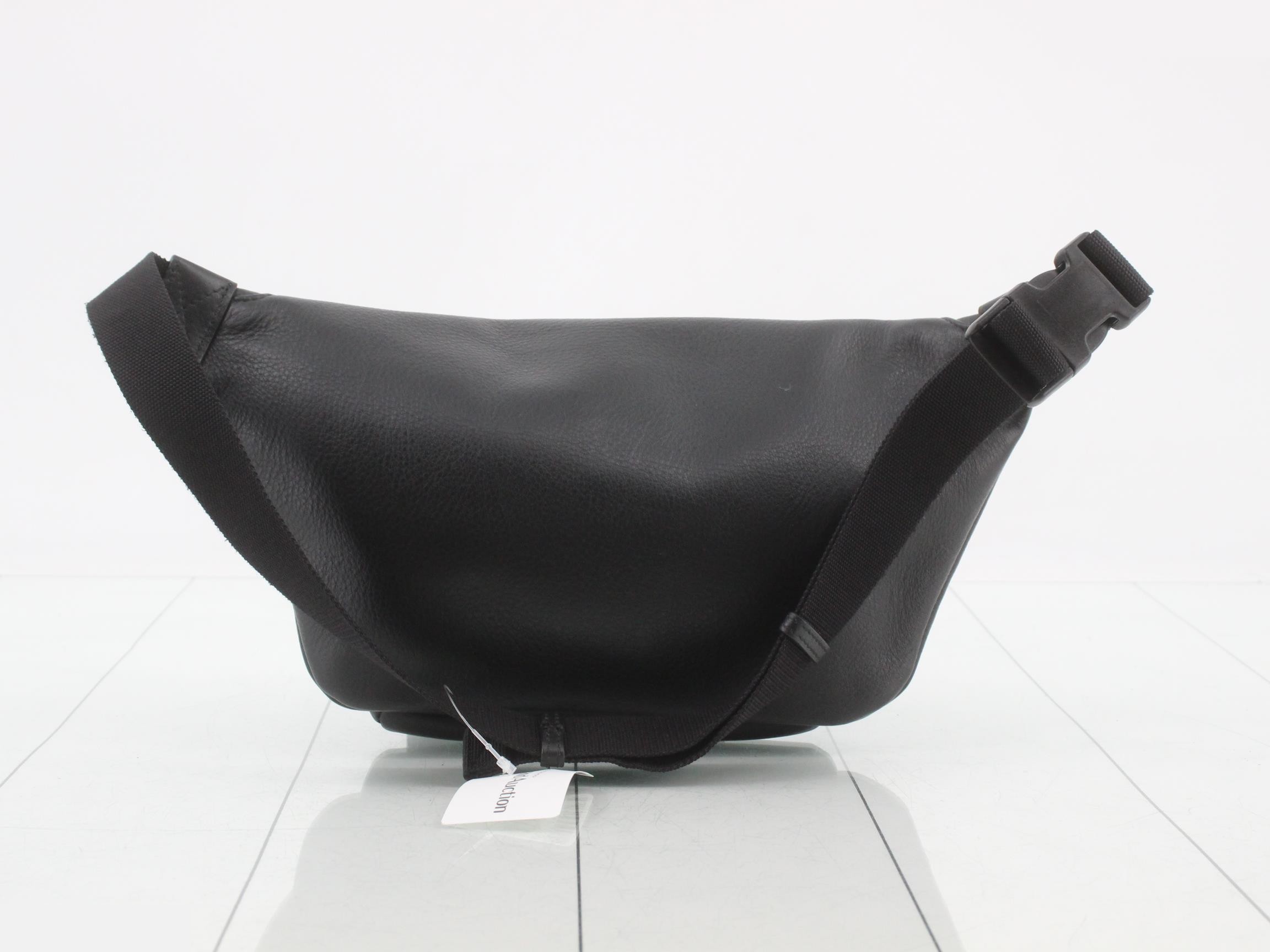 Leather body bag, black — view 2