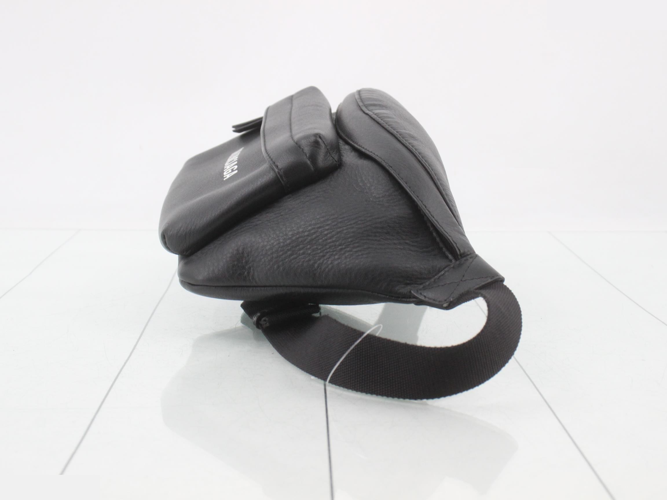 Leather body bag, black — view 3