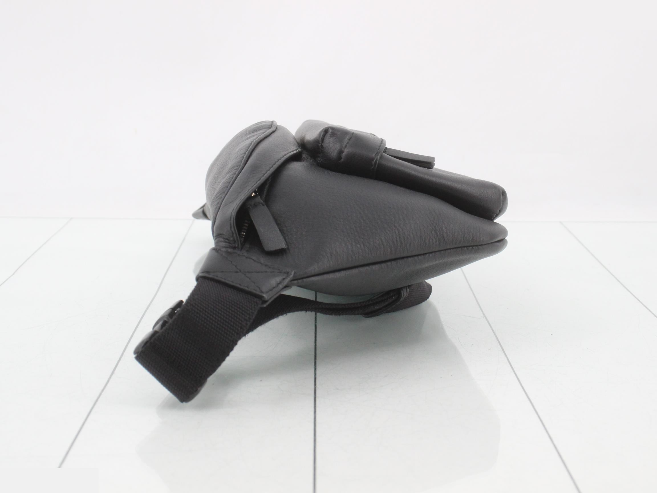 Leather body bag, black — view 4