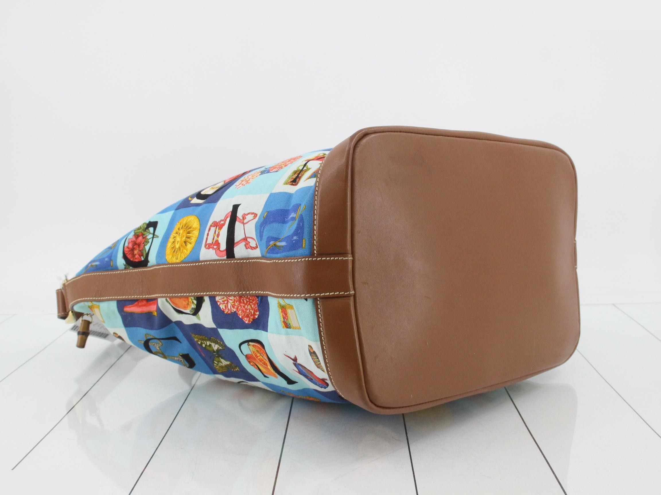 Canvas and leather combination shoulder bag — view 5