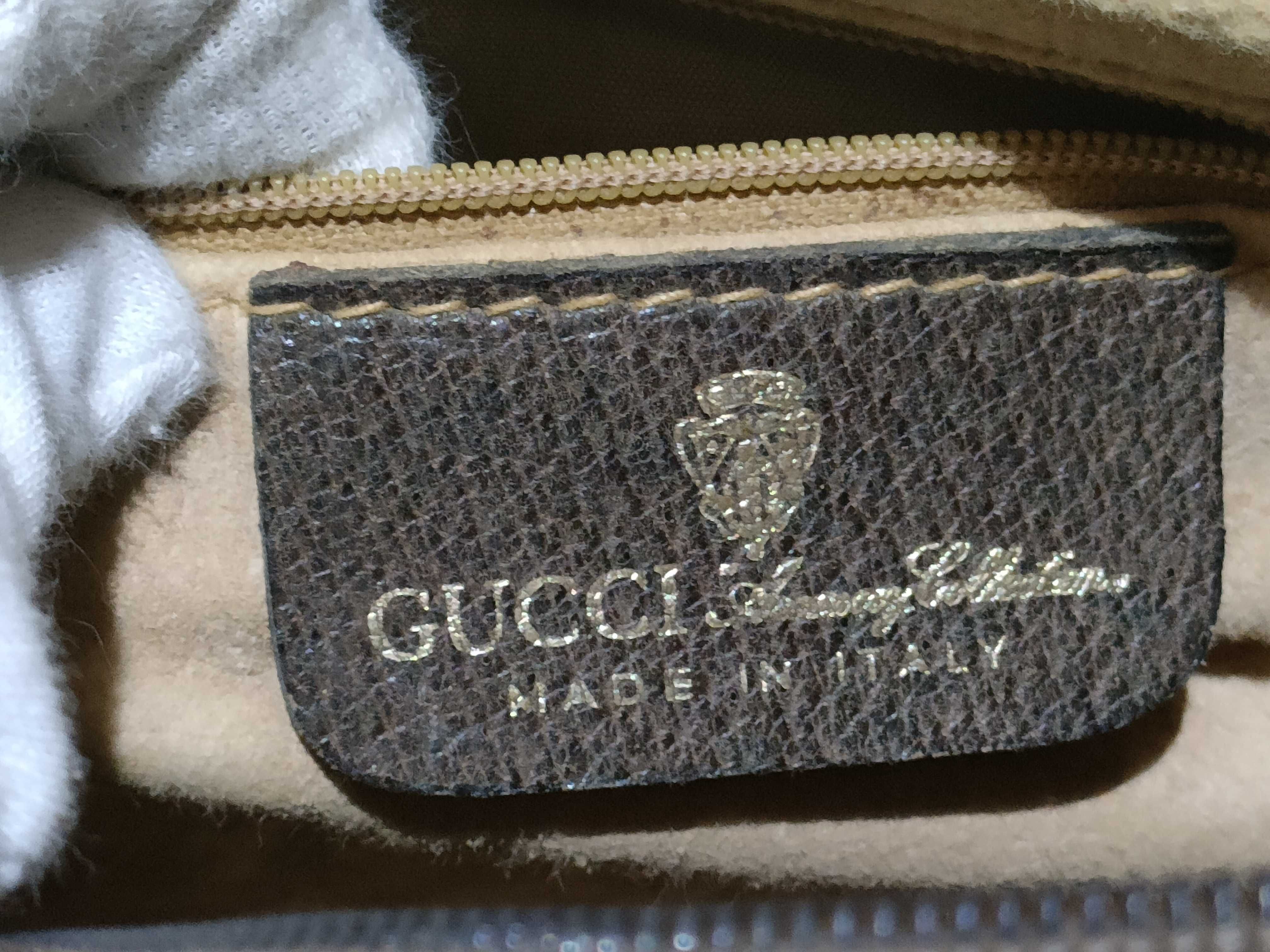 GG Supreme Gucci 24 012 3841 GG Supreme Sherry Line Mini Boston Bag PVC Leather Brown Handbag — view 11