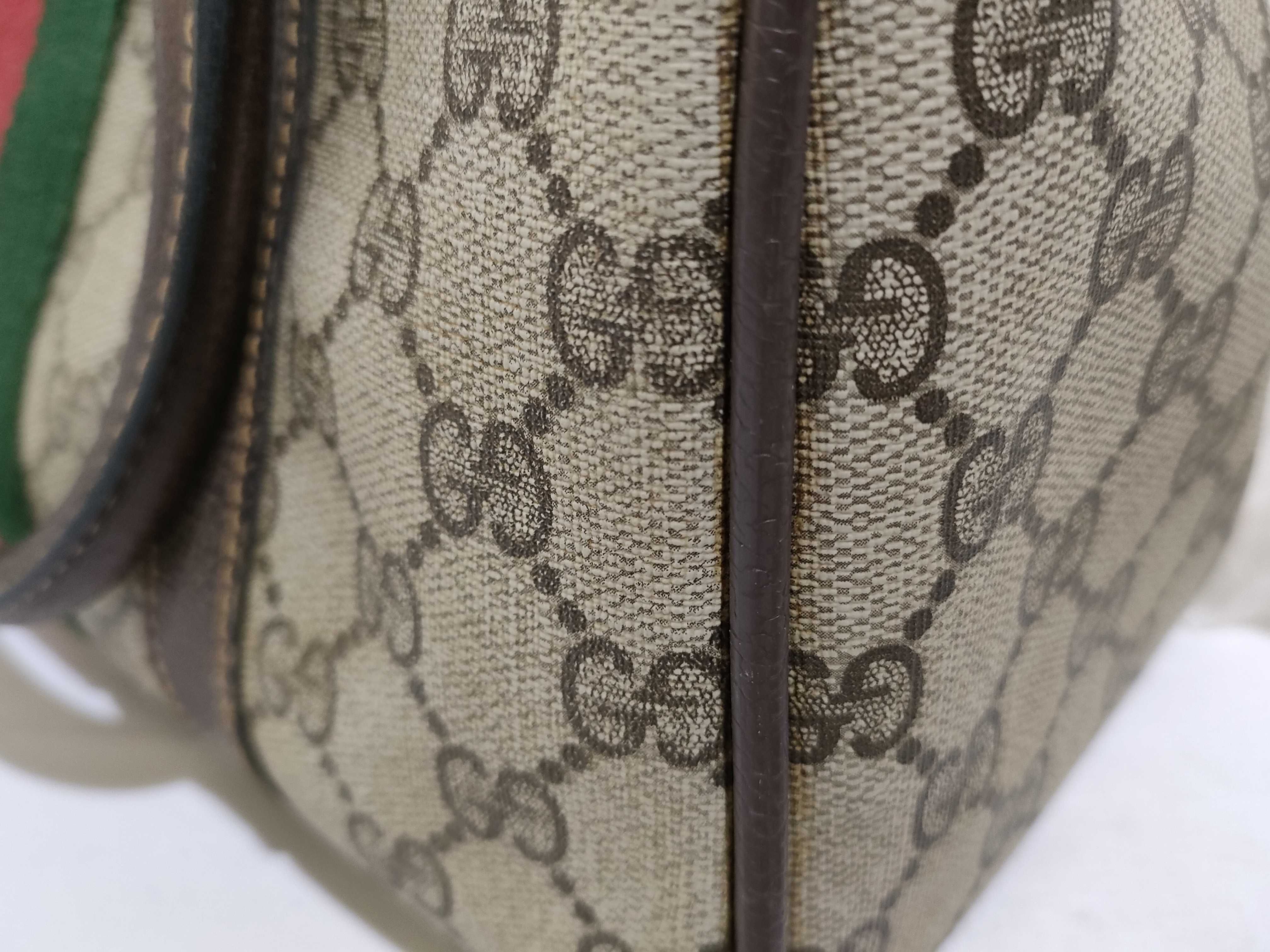 GG Supreme Gucci 24 012 3841 GG Supreme Sherry Line Mini Boston Bag PVC Leather Brown Handbag — view 15