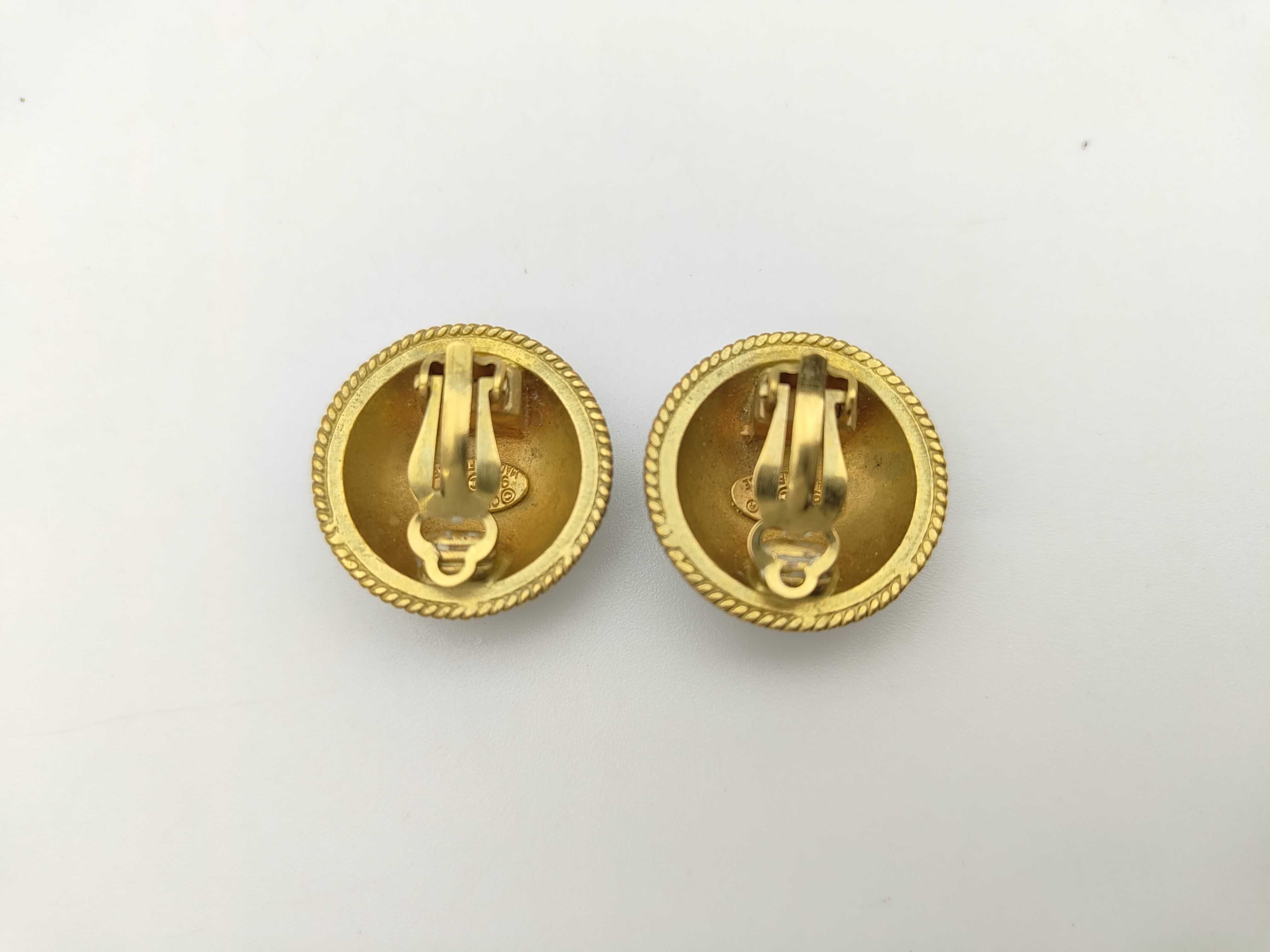 Gold Plated Vintage Coco Mark Earrings 95P — view 2