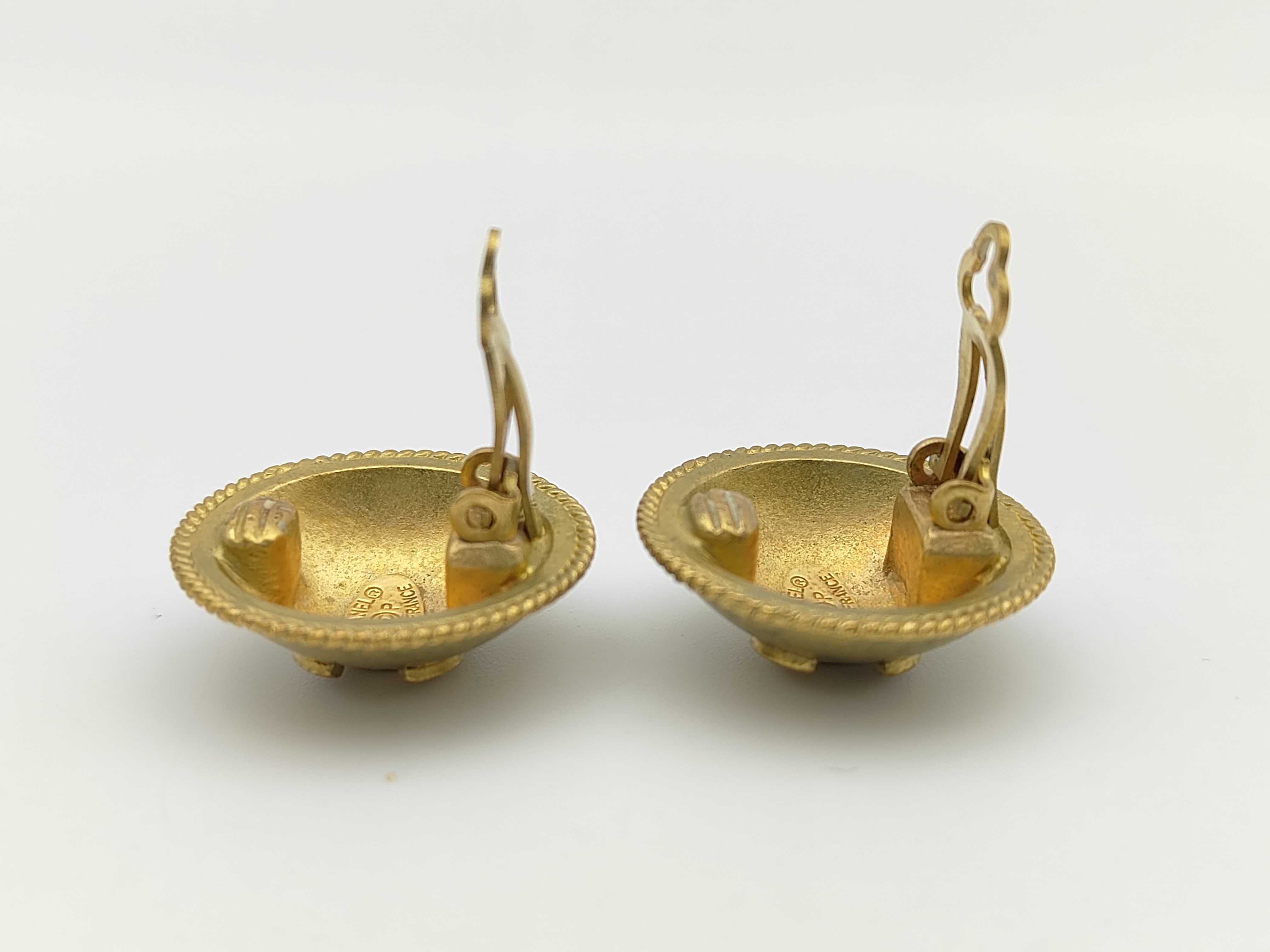 Gold Plated Vintage Coco Mark Earrings 95P — view 4