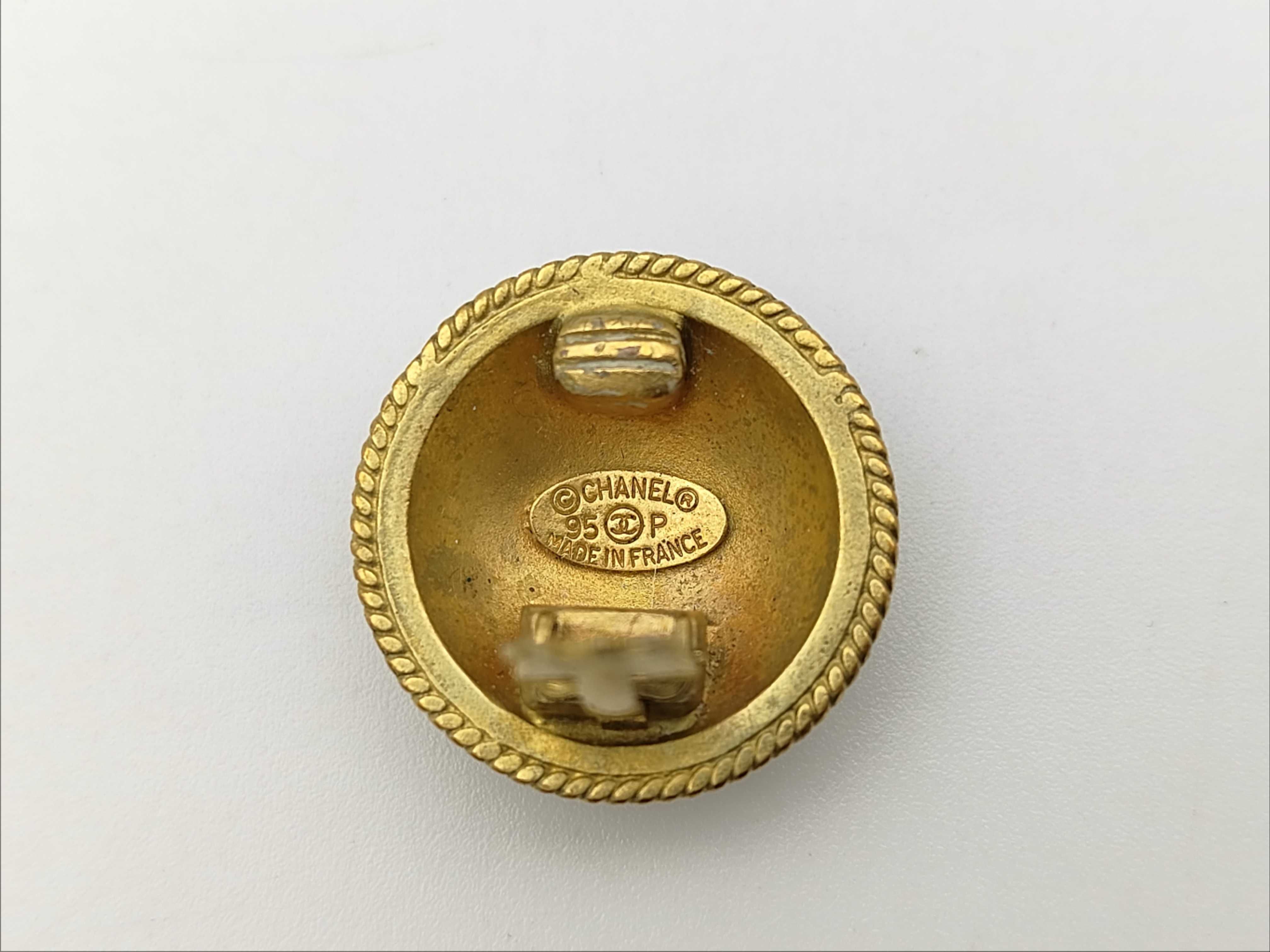 Gold Plated Vintage Coco Mark Earrings 95P — view 5