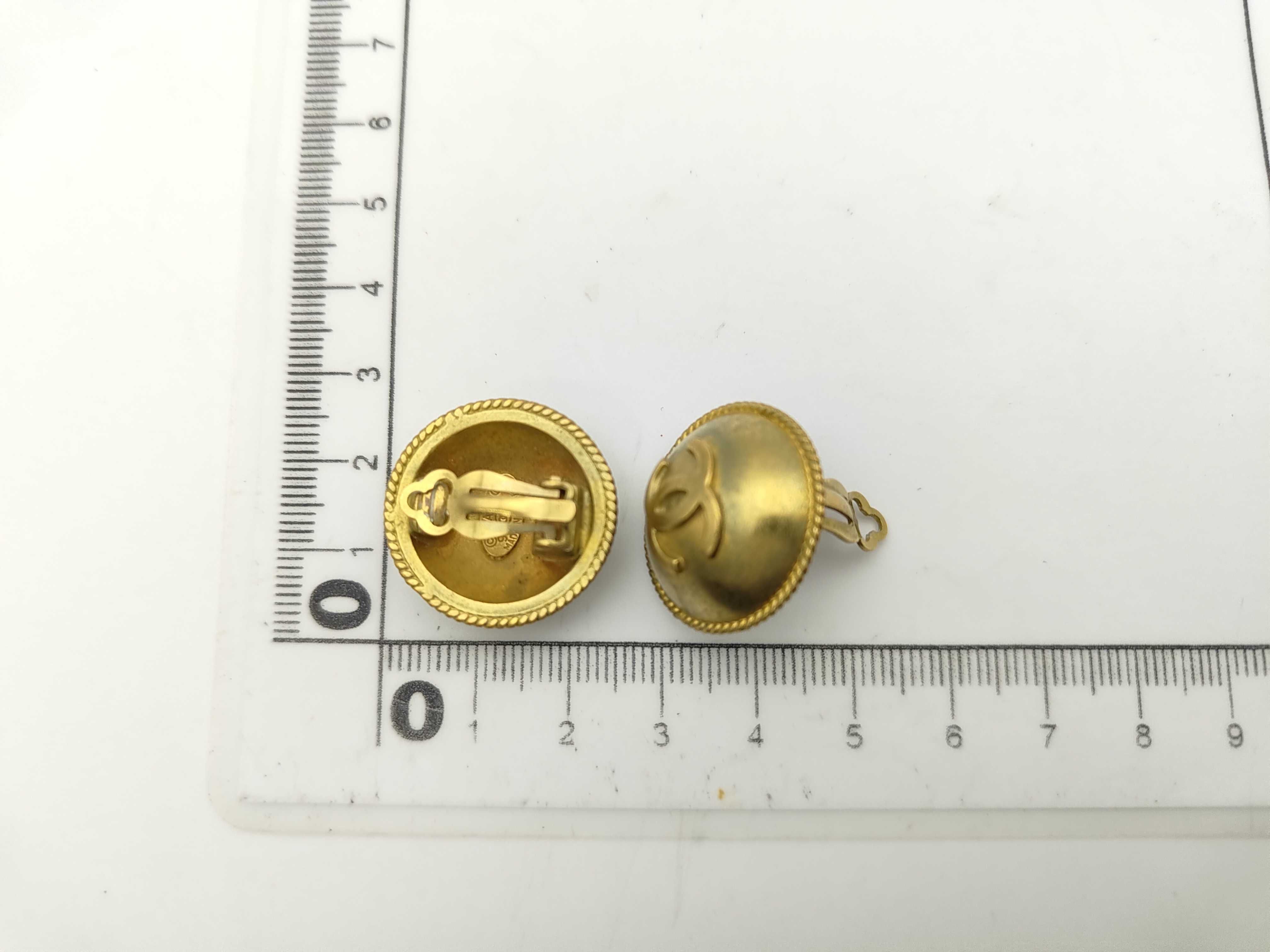 Gold Plated Vintage Coco Mark Earrings 95P — view 6