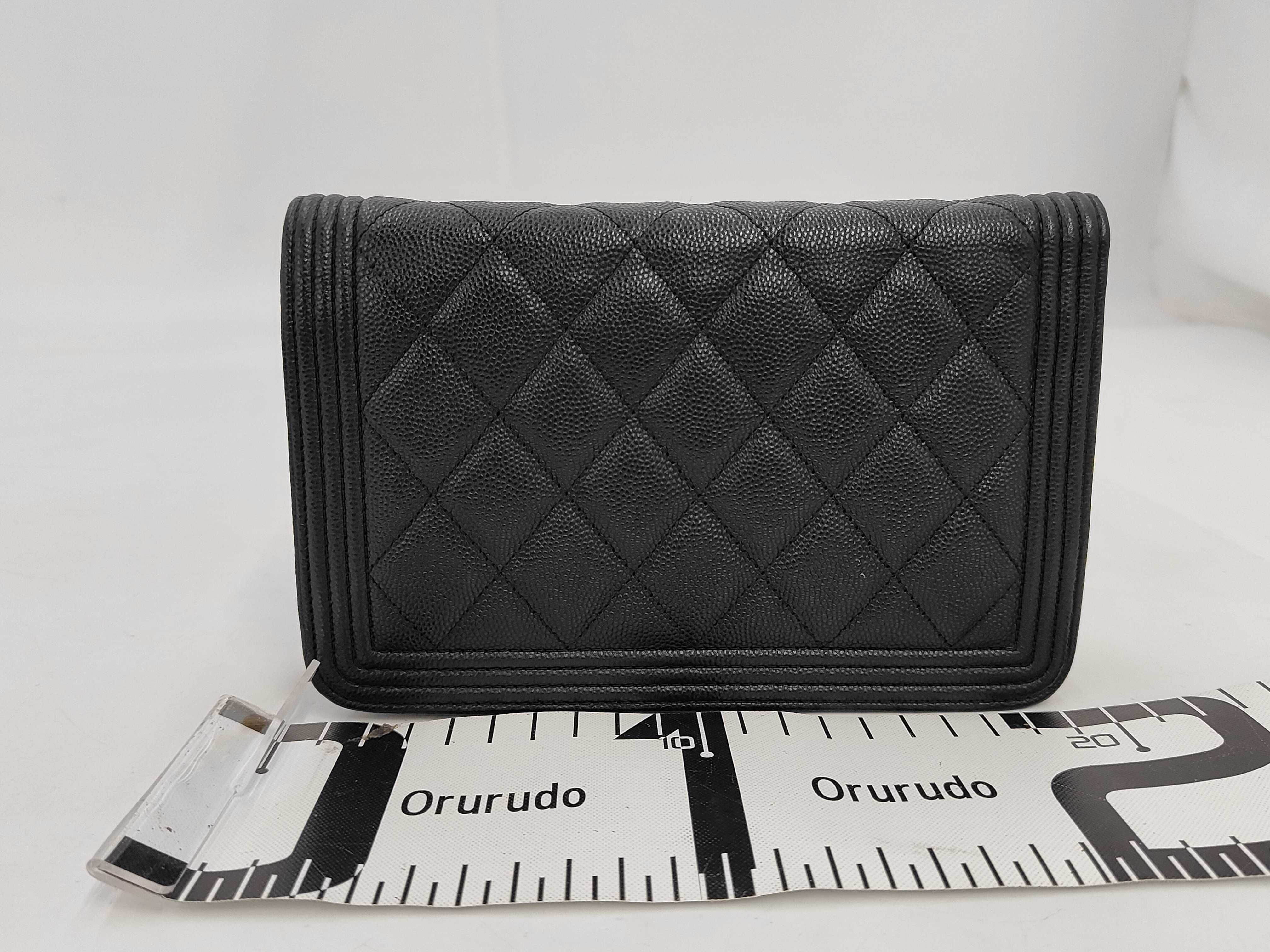 Boy Chanel Caviar Skin Black Chain Shoulder Bag — view 2