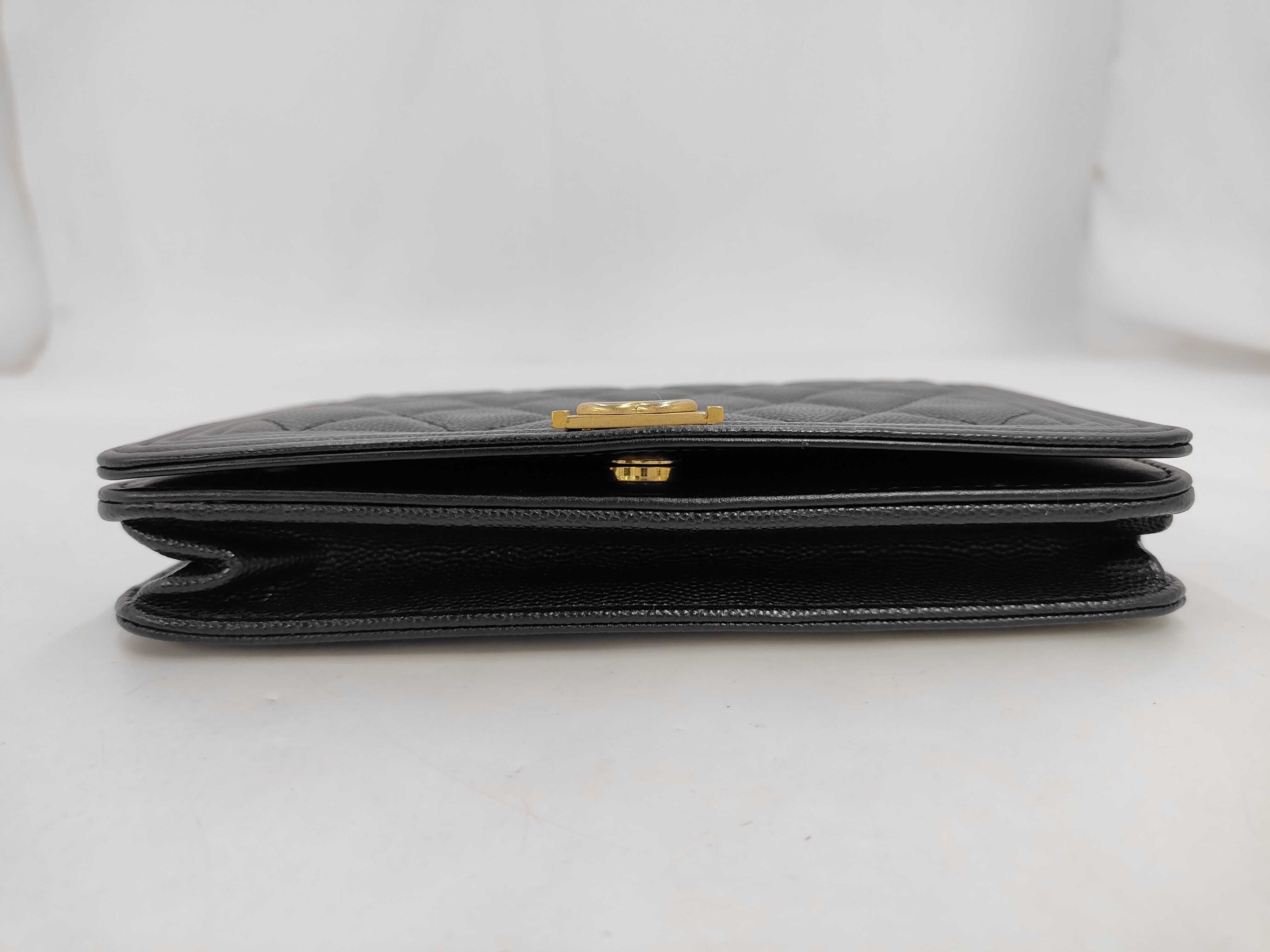 Boy Chanel Caviar Skin Black Chain Shoulder Bag — view 3