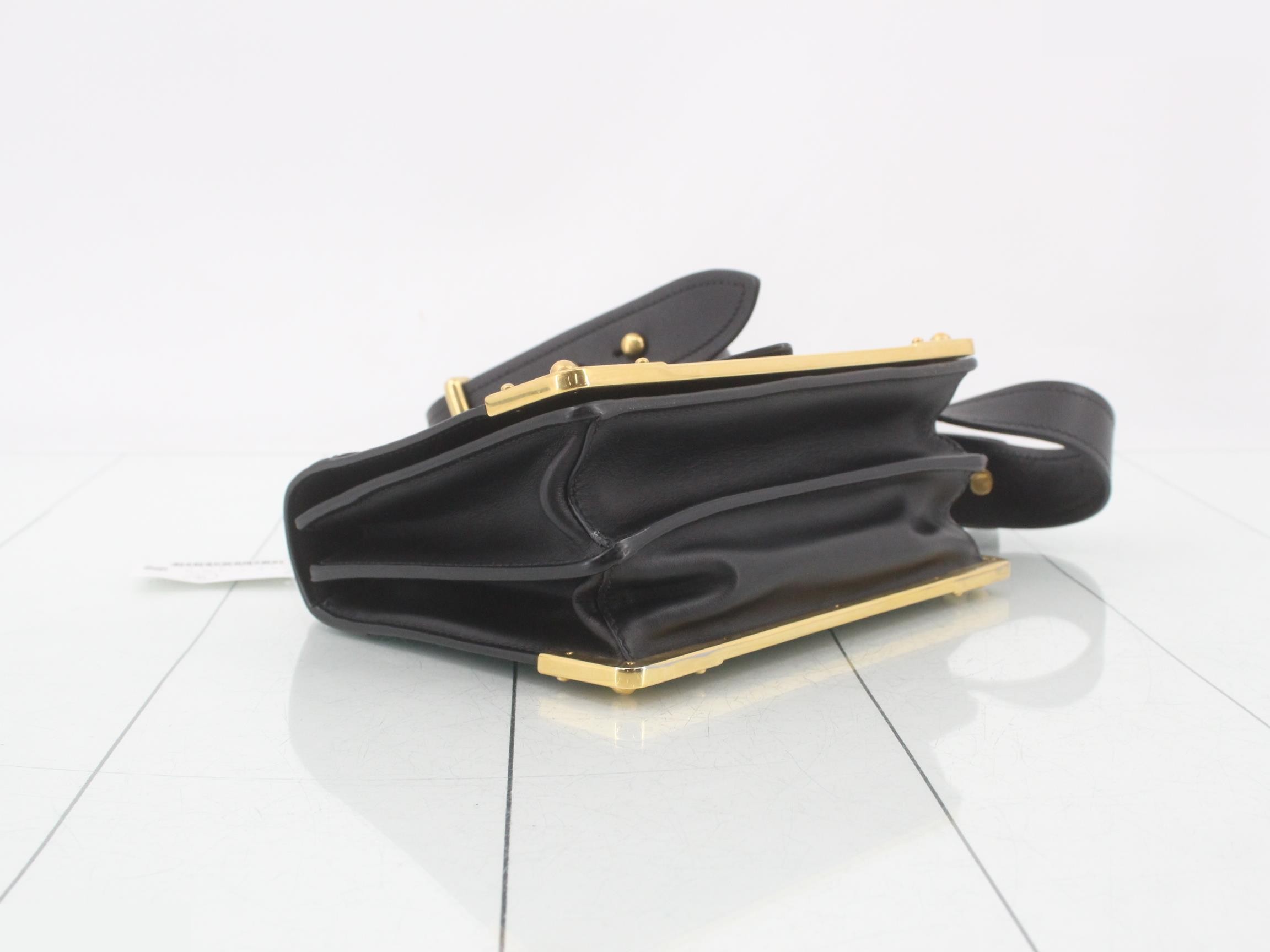 Cahier Leather Shoulder Bag, Black — view 5