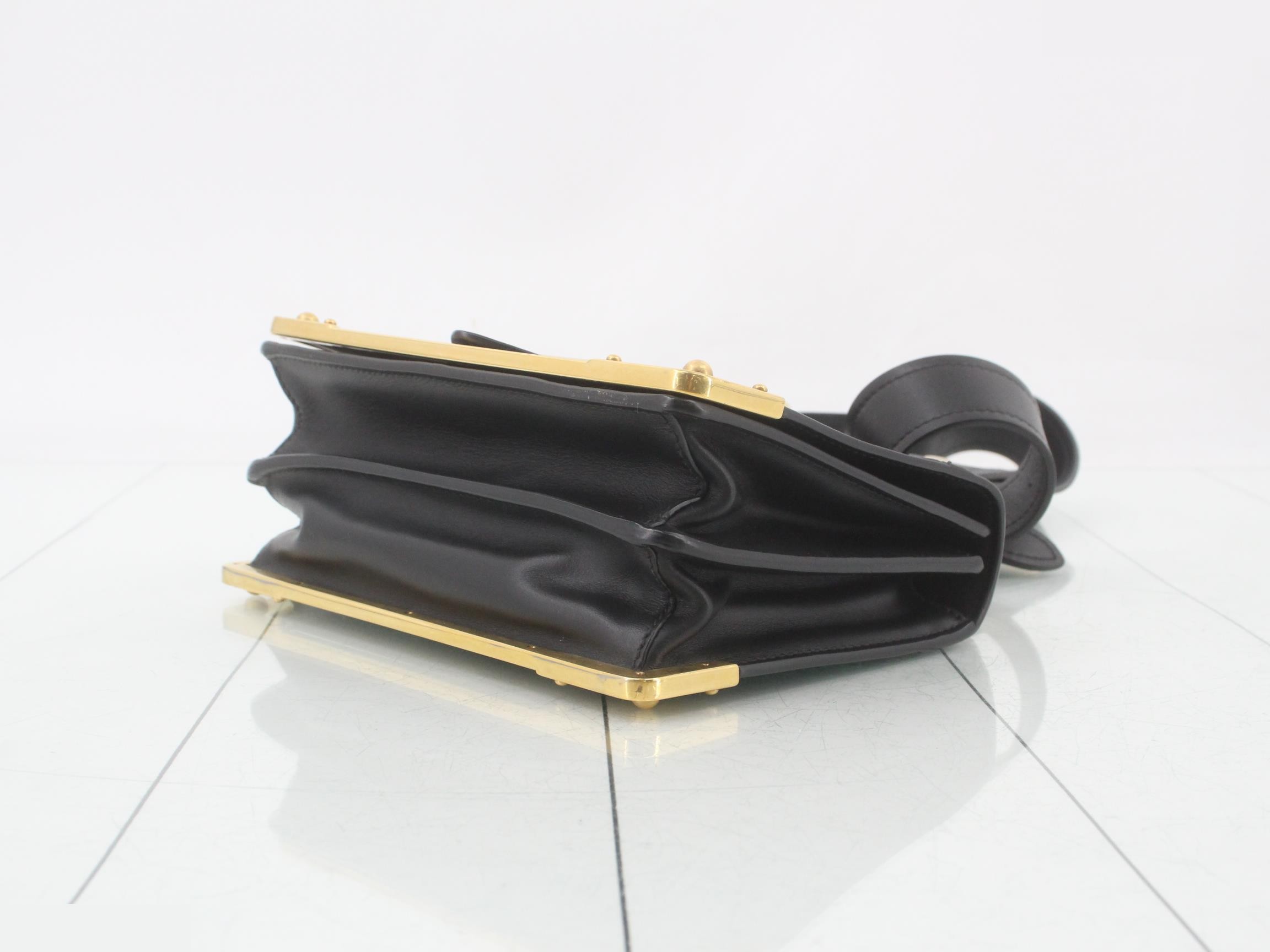 Cahier Leather Shoulder Bag, Black — view 6