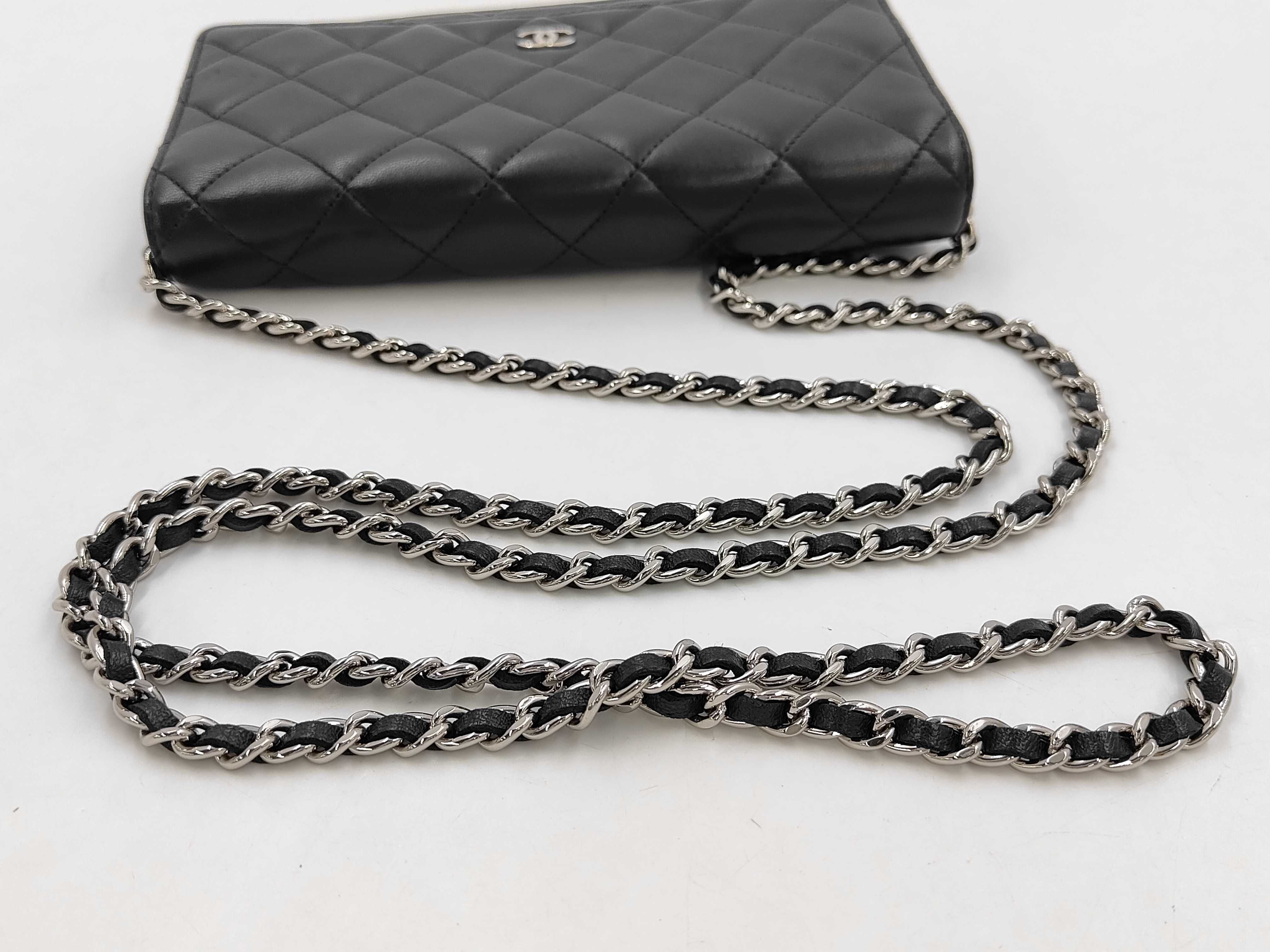WOC Chain Bag, Black with Gold Buckle, Shoulder Bag — view 3