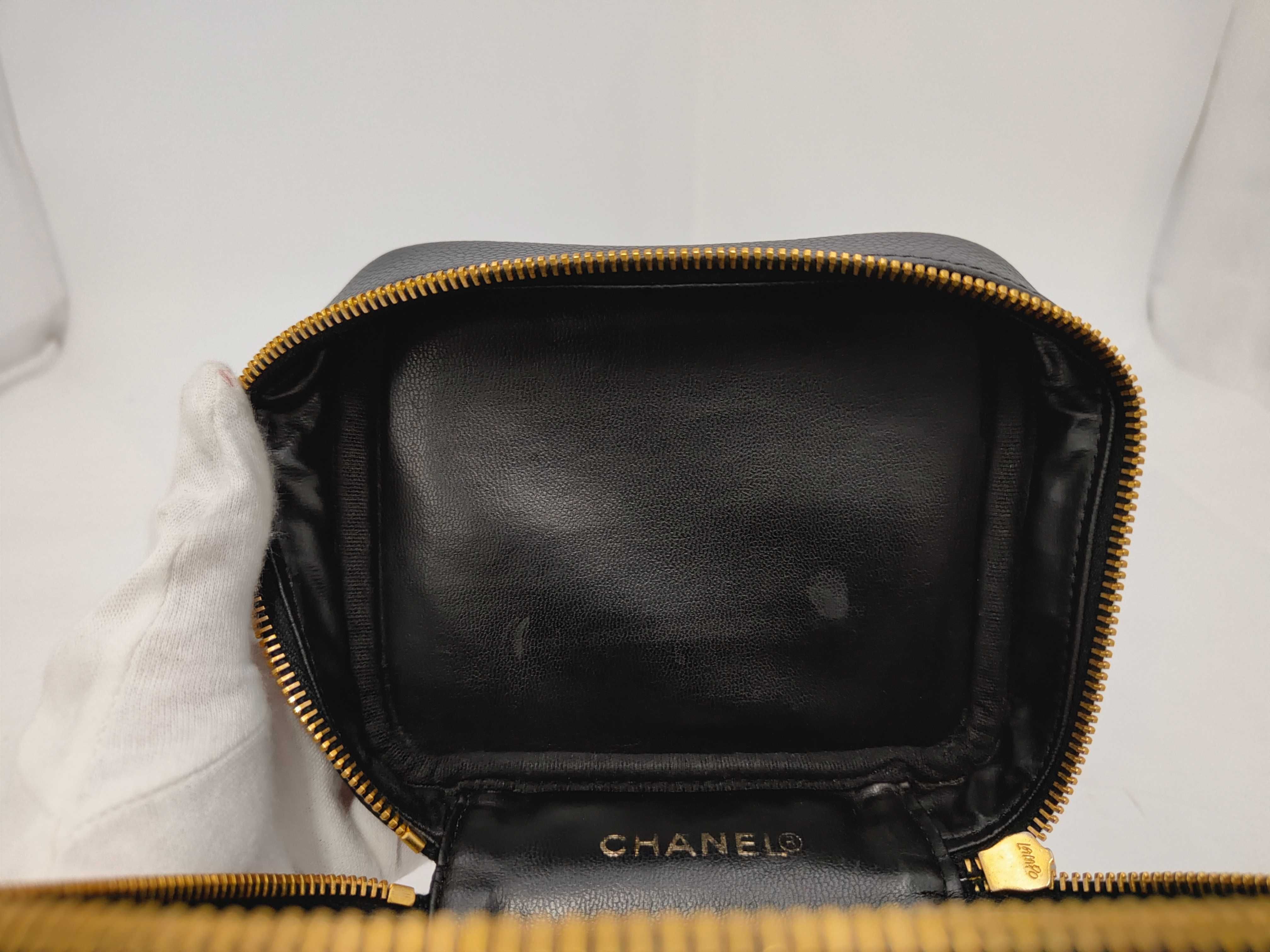 Caviar Black Vanity Bag with Coco Mark and Seal — view 8